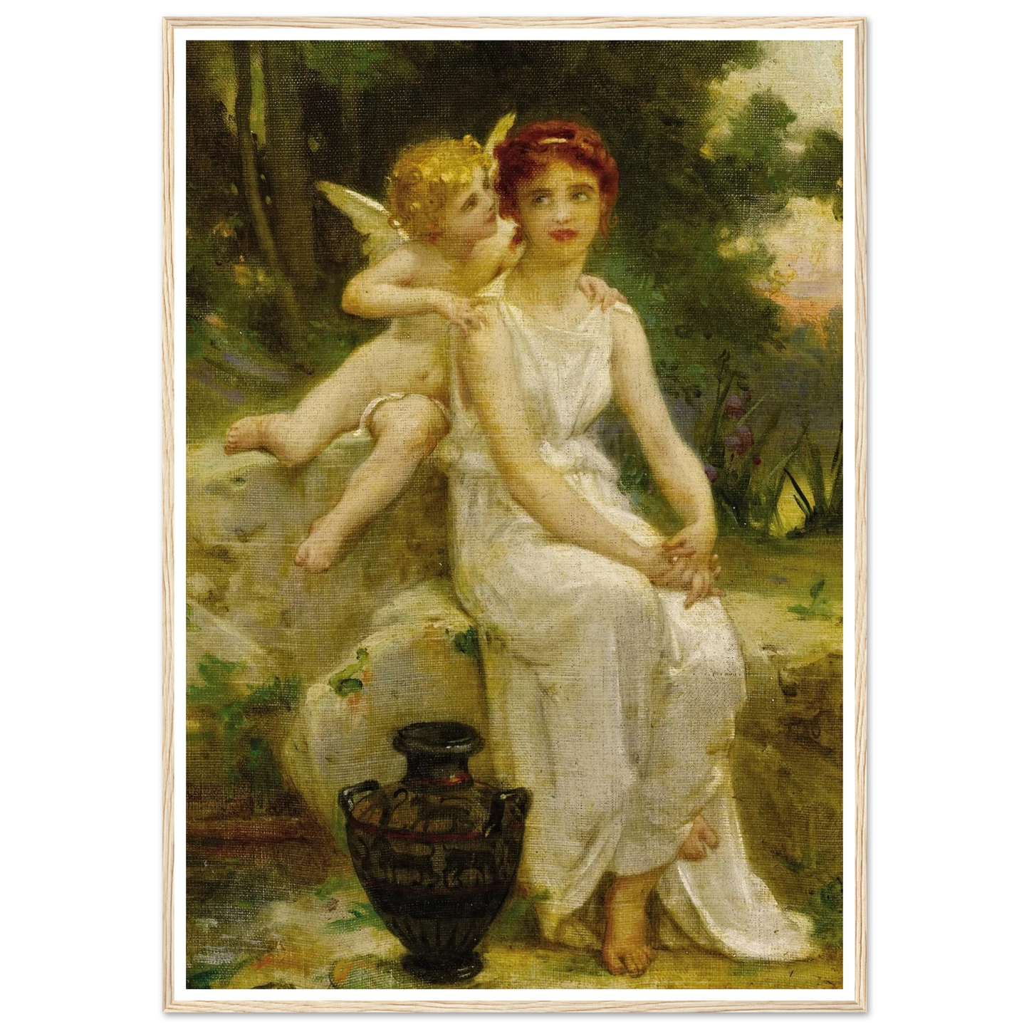 Cupid Whispering to a Young Maiden Art Print | Guillaume Seignac-Quipham Collections