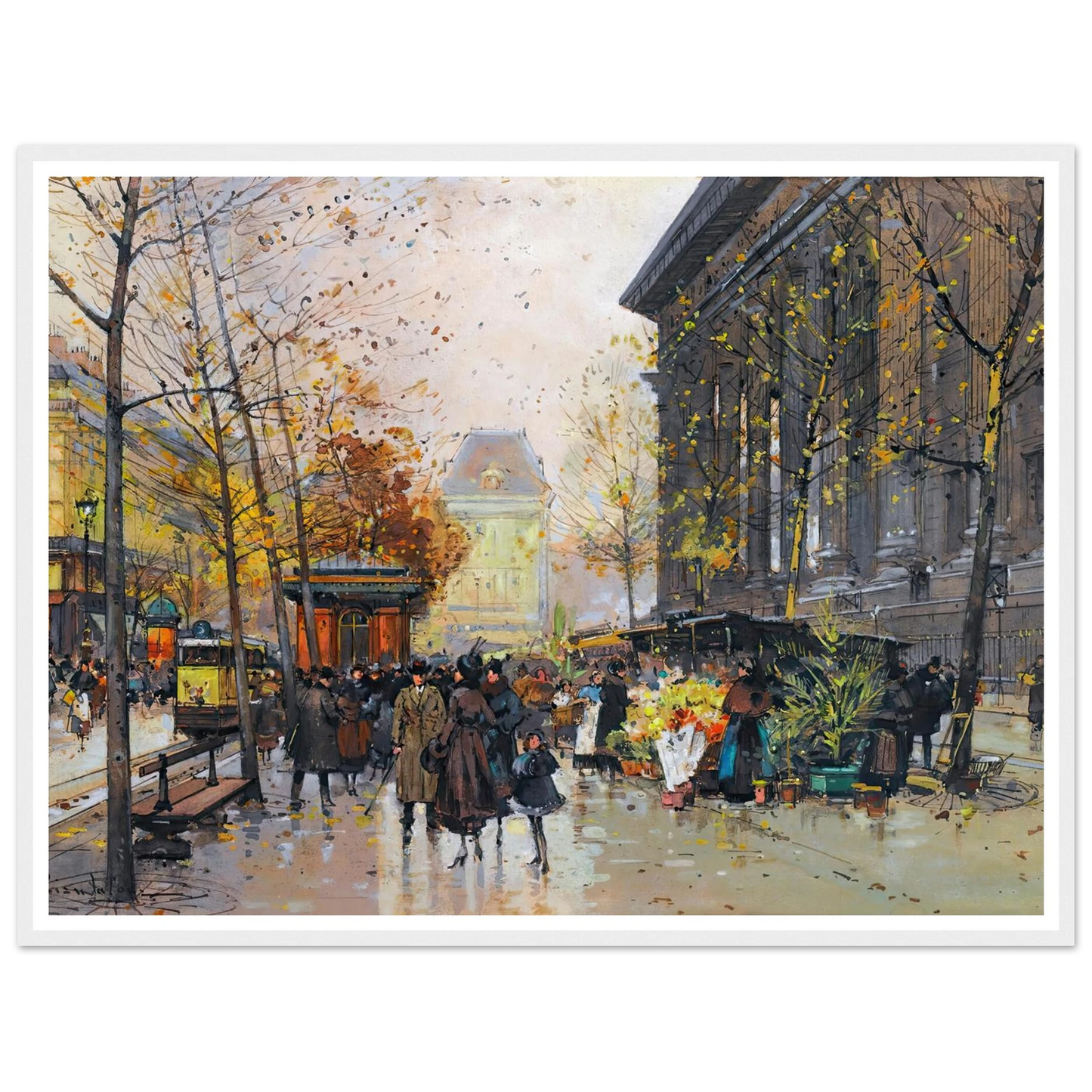 Le Marché Aux Fleurs, La Madeleine Art Print | Eugene Galien Laloue-Quipham Collections