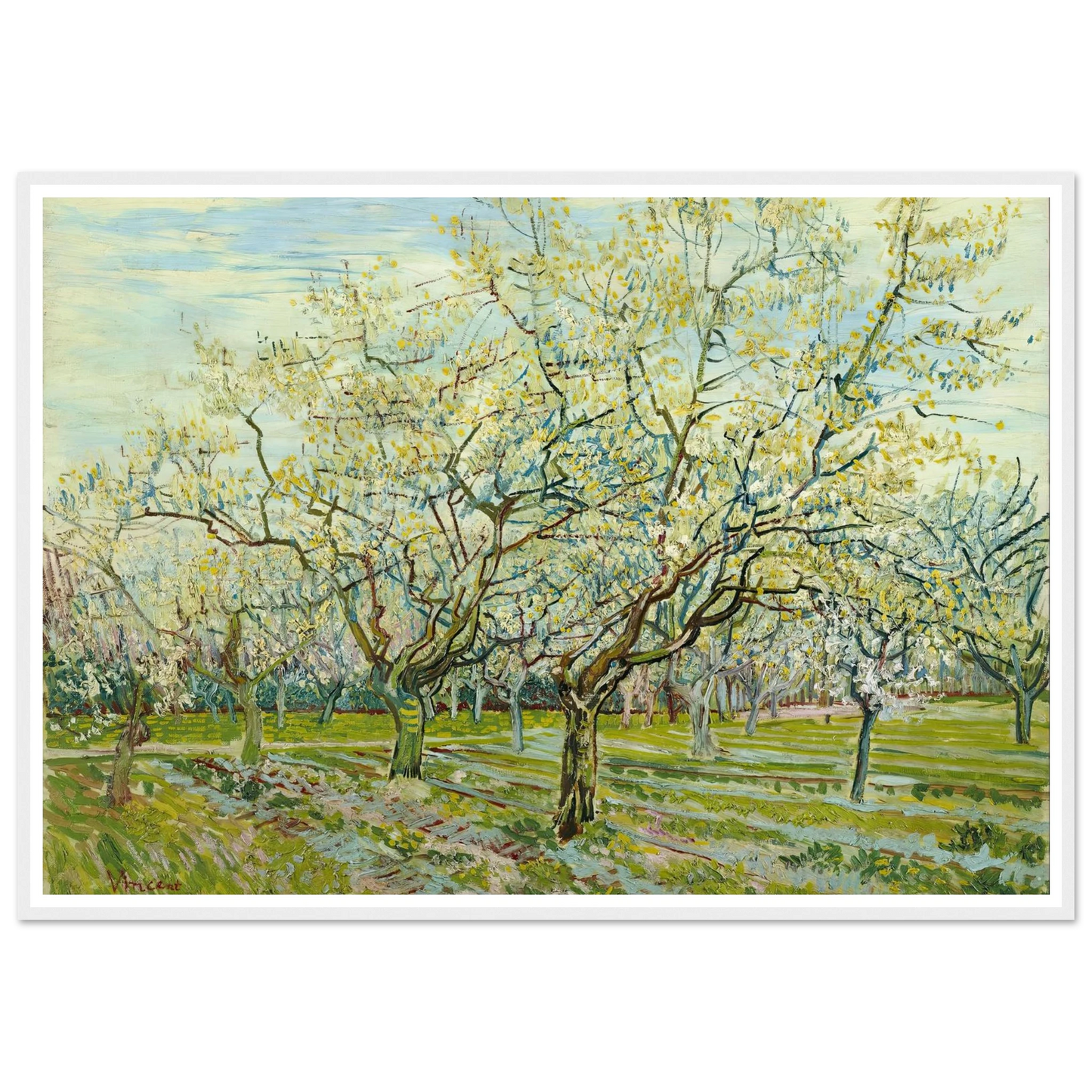 The white orchard (1888) Art Print | Vincent van Gogh-Quipham Collections