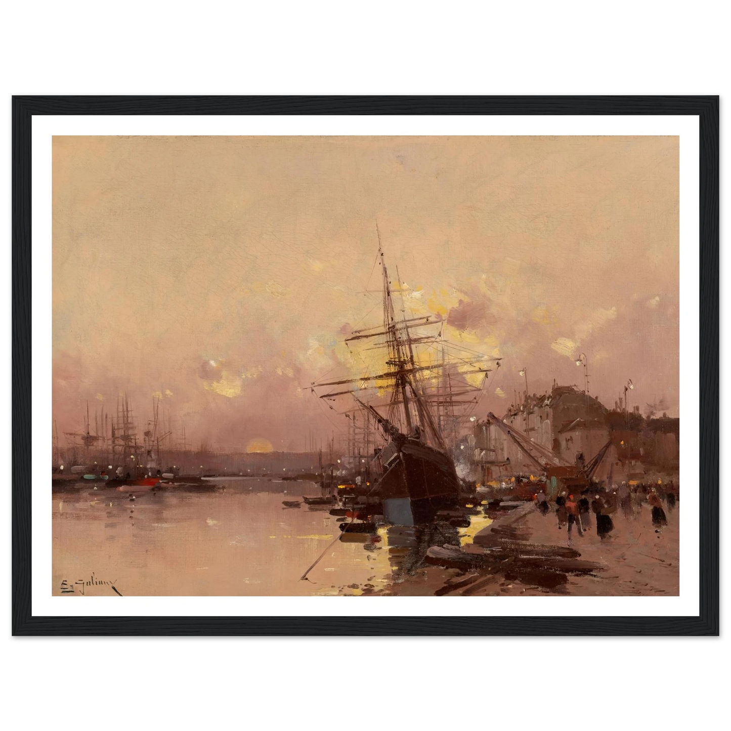 Port Breton au crépuscule Art Print | Eugene Galien Laloue-Quipham Collections