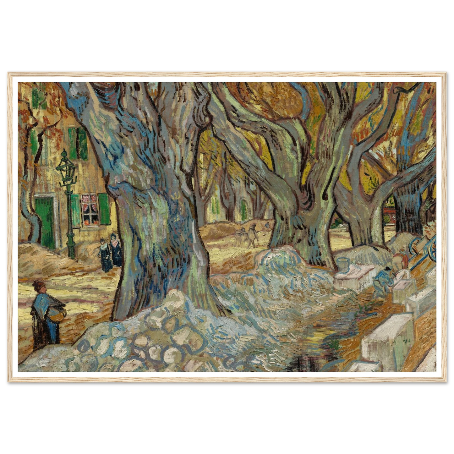 The Large Plane Trees (Road Menders at Saint-Rémy) (1889) Art Print | Vincent van Gogh-Quipham Collections