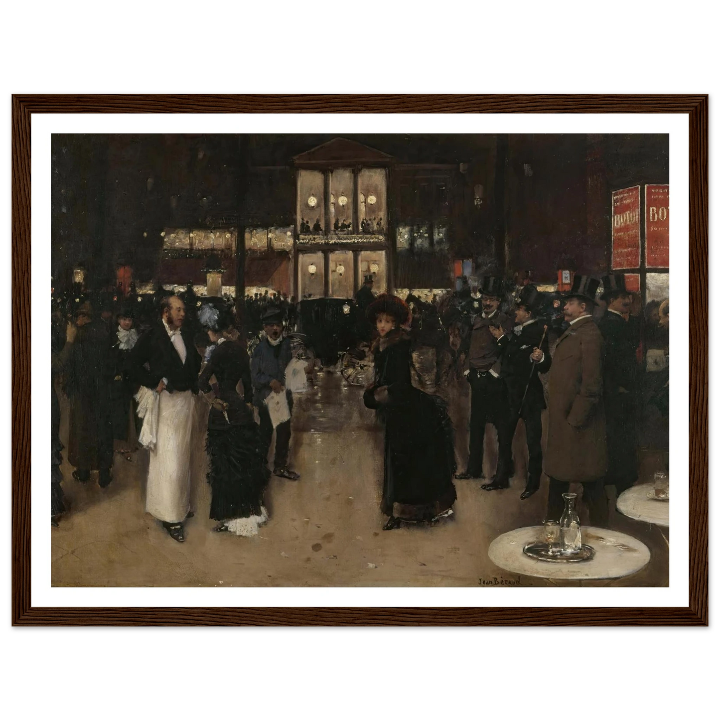 Le boulevard Montmartre, la nuit, devant le théâtre des Variétés (1885) Art Print | Jean Beraud-Quipham Collections