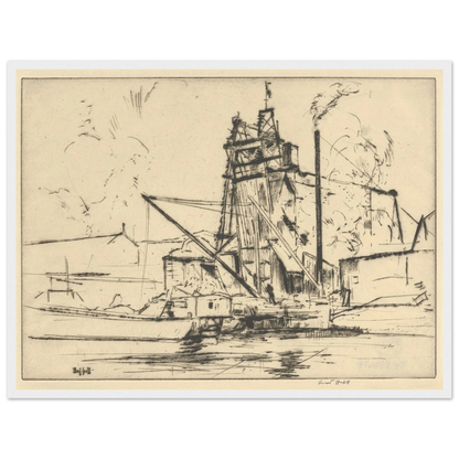 Bridgeport Docks (probably 1918) Art Print | Ernest Haskell-Quipham Collections