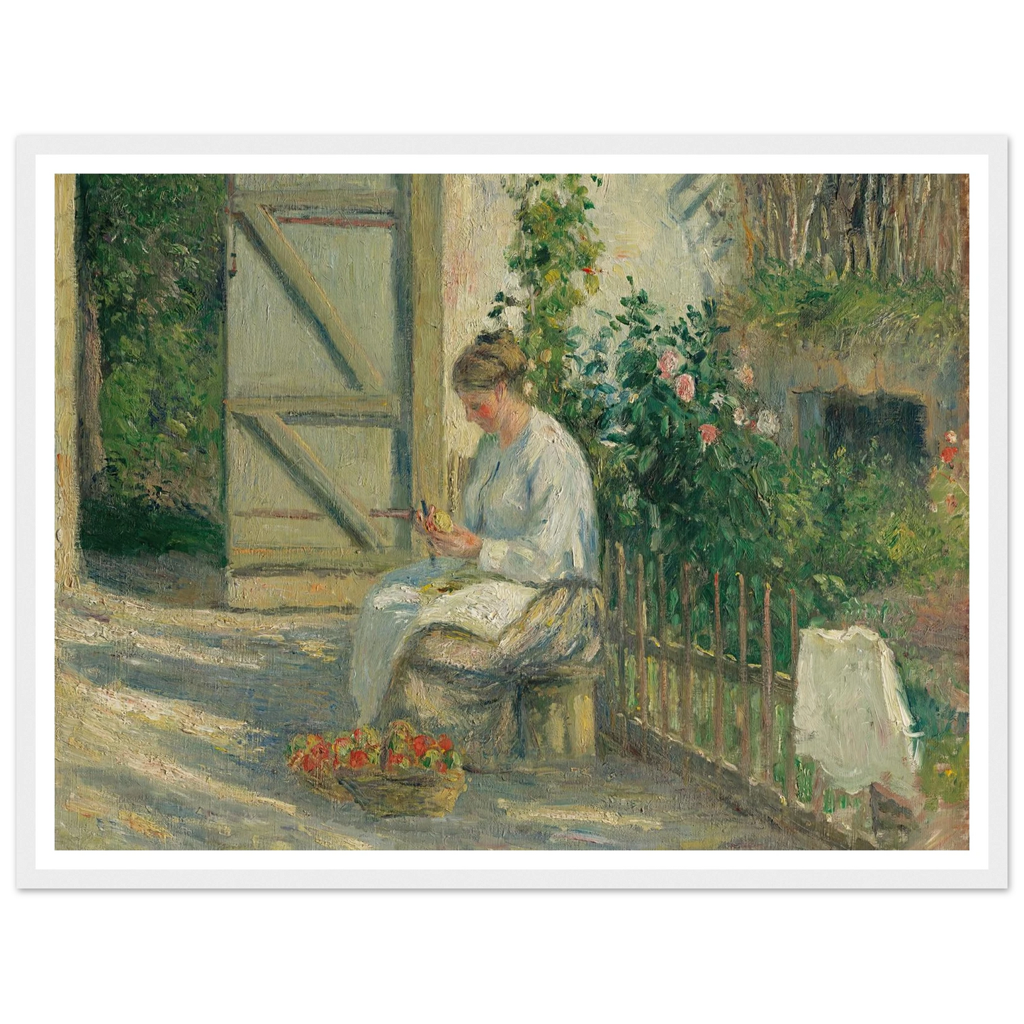 Julie Pissarro épluchant des légumes (1878) Art Print | Camille Pissarro-Quipham Collections