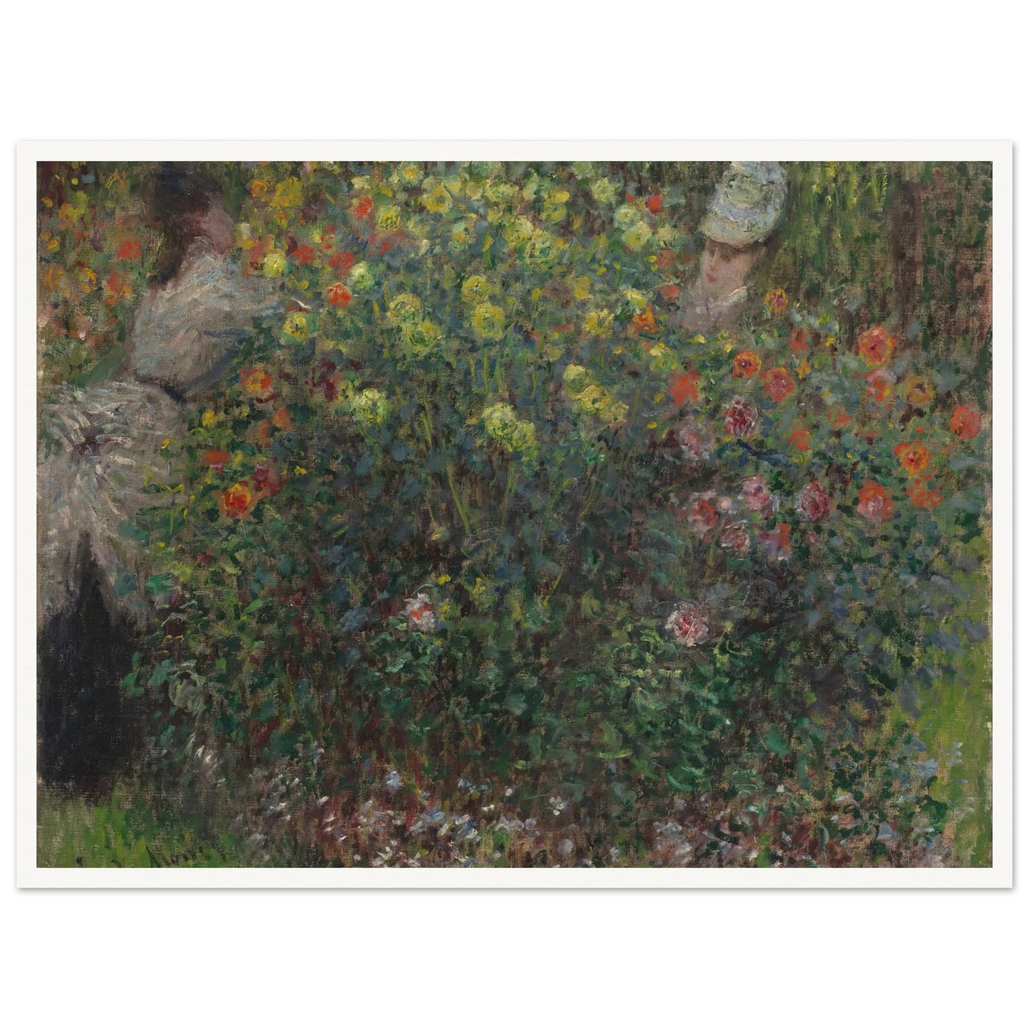 Ladies in Flowers (1875) Art Print | Claude Monet-Quipham Collections