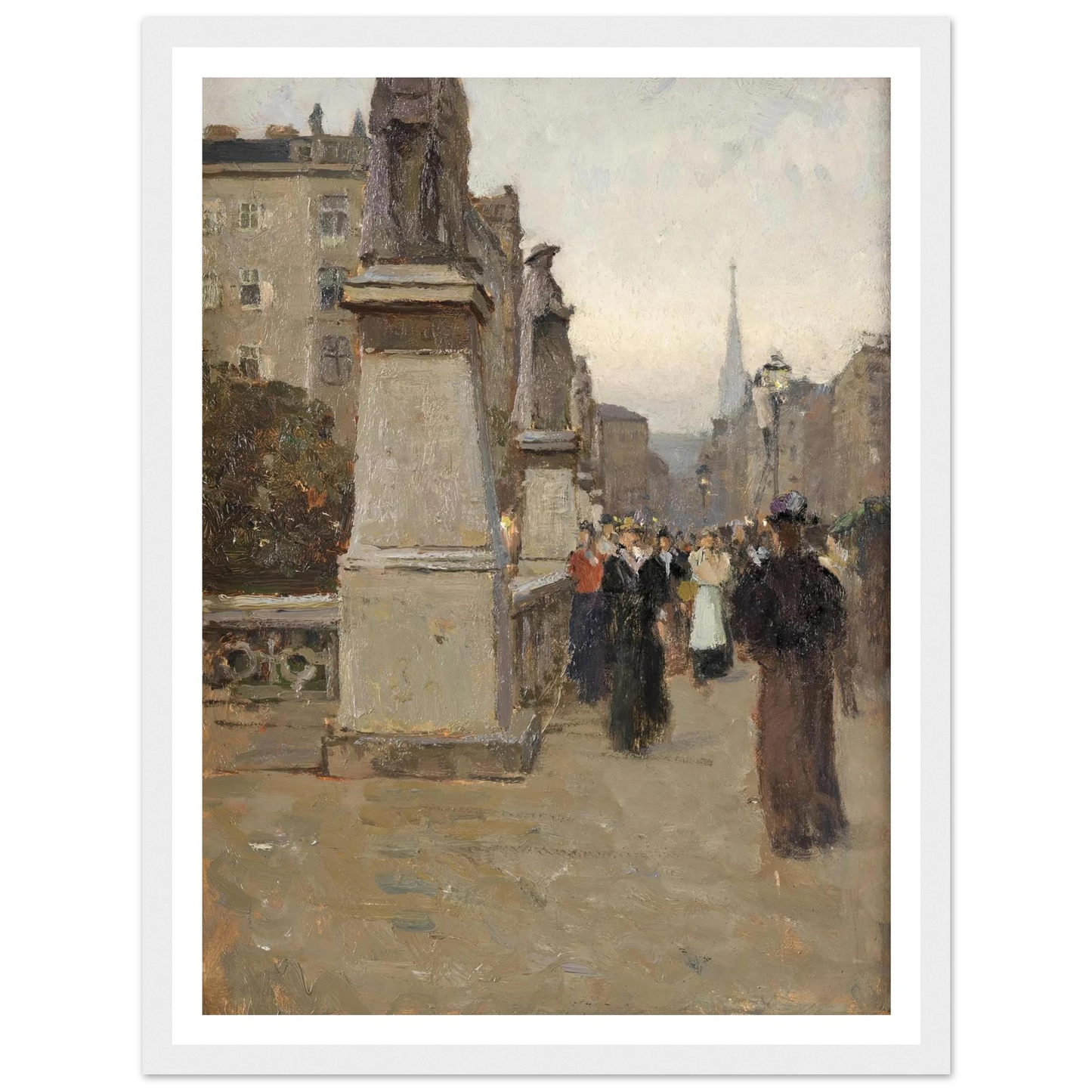 Blick vom rechten Brückenkopf der Elisabethbrücke gegen die Kärntnerstrasse (1895) Art Print | Carl Moll-Quipham Collections