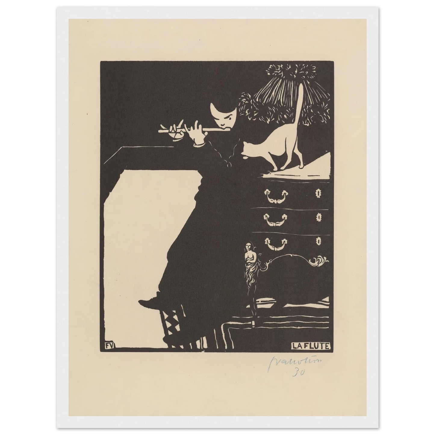 La flûte (1896) Art Print | Felix Vallotton-Quipham Collections
