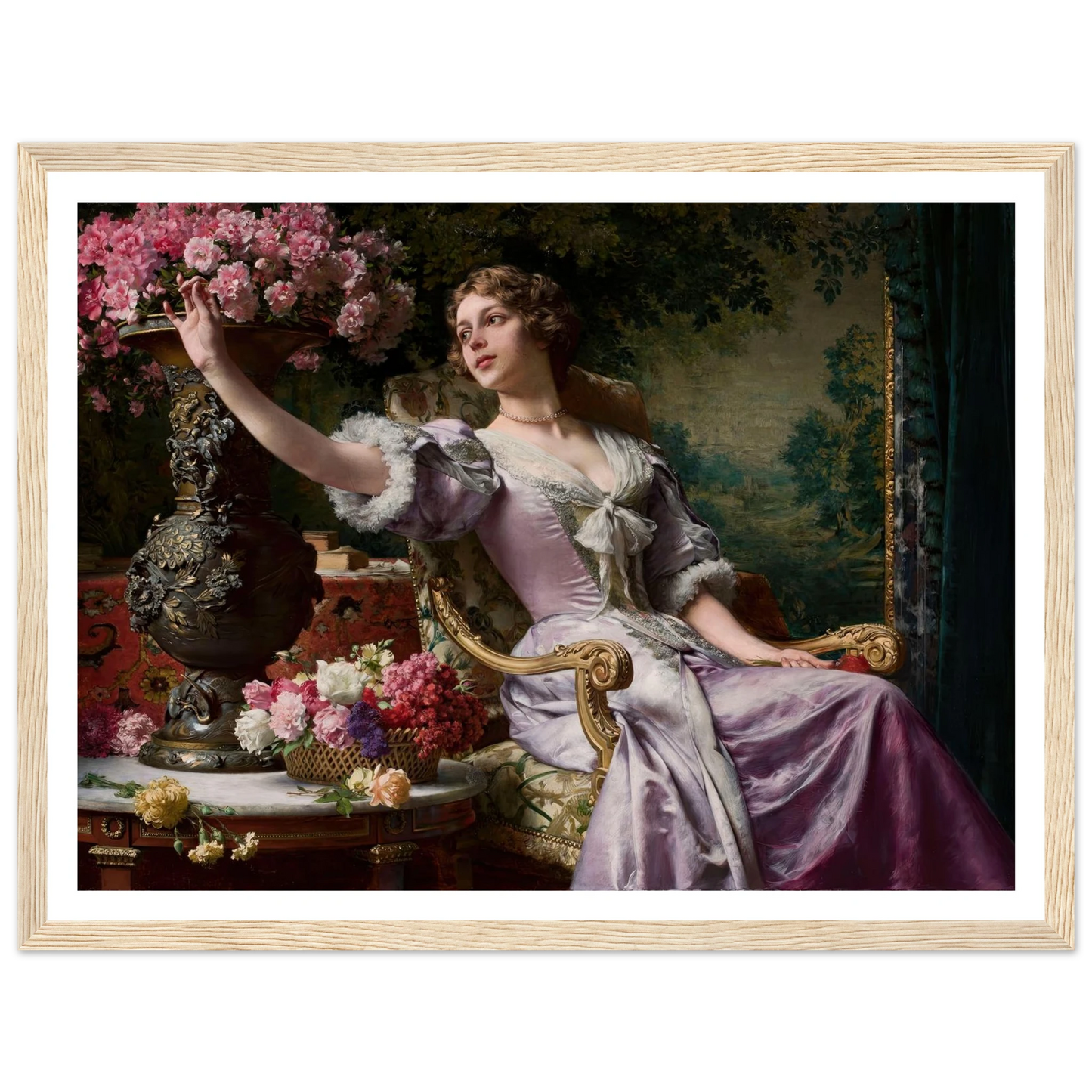 Lady in a lilac dress with flowers (1903) Art Print | Wladyslaw Czachorski-Quipham Collections