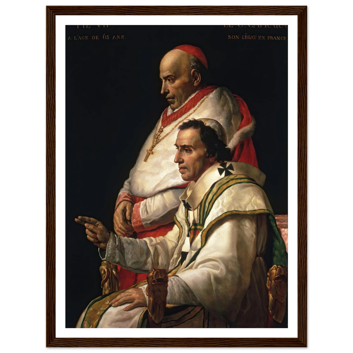 Portrait Of Pope Pius VII And Cardinal Caprara (1805) Art Print | Jacques Louis David-Quipham Collections