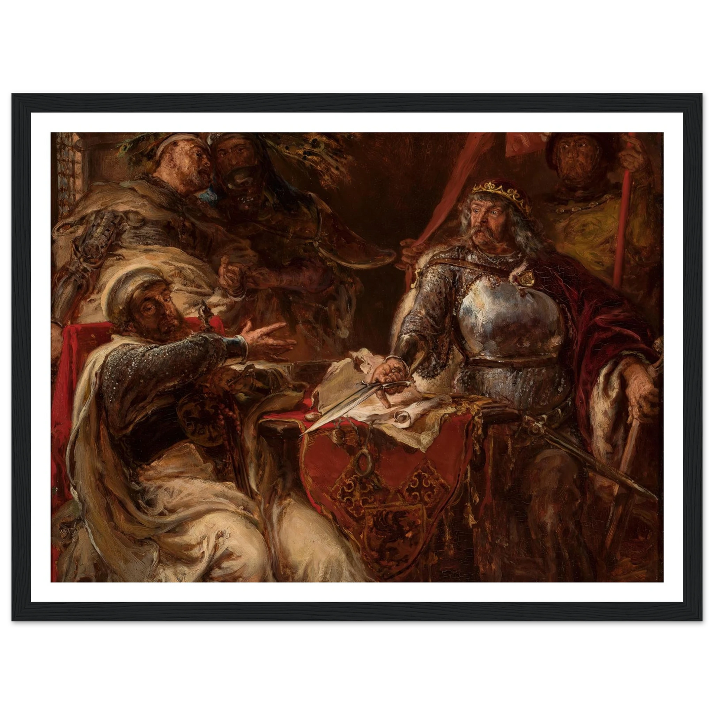 King Władysław Łokietek breaks negotiations with the Teutonic Knights (1879) Art Print | Jan Matejko-Quipham Collections