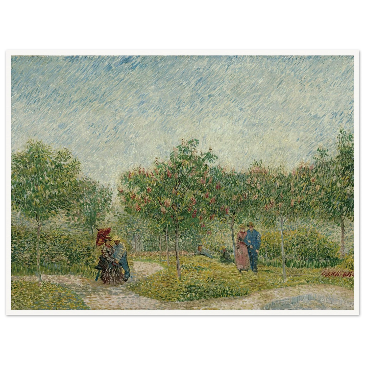 Garden in Montmarte with lovers (1887) Art Print | Vincent van Gogh-Quipham Collections