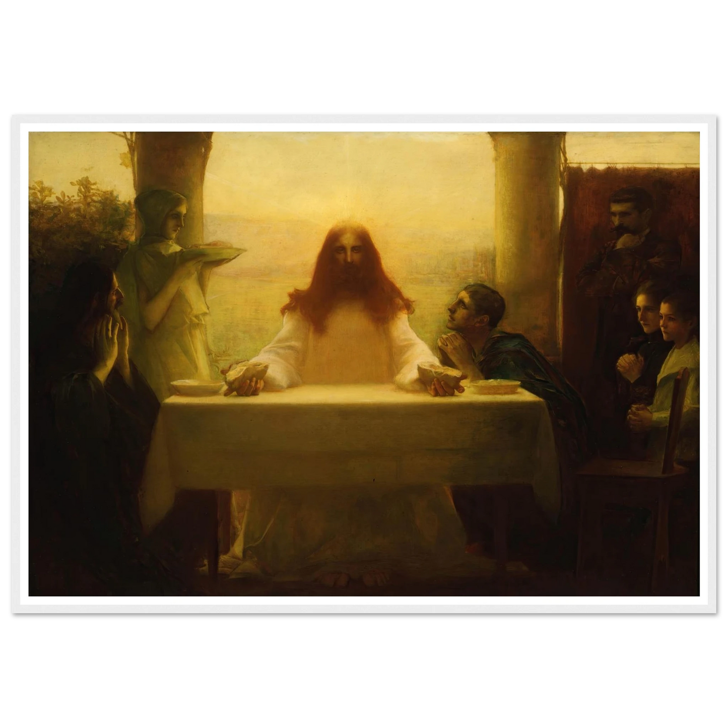 Christ and the Pilgrims at Emmaus (1898) Art Print | Pascal Adolphe Jean Dagnan Bouveret-Quipham Collections