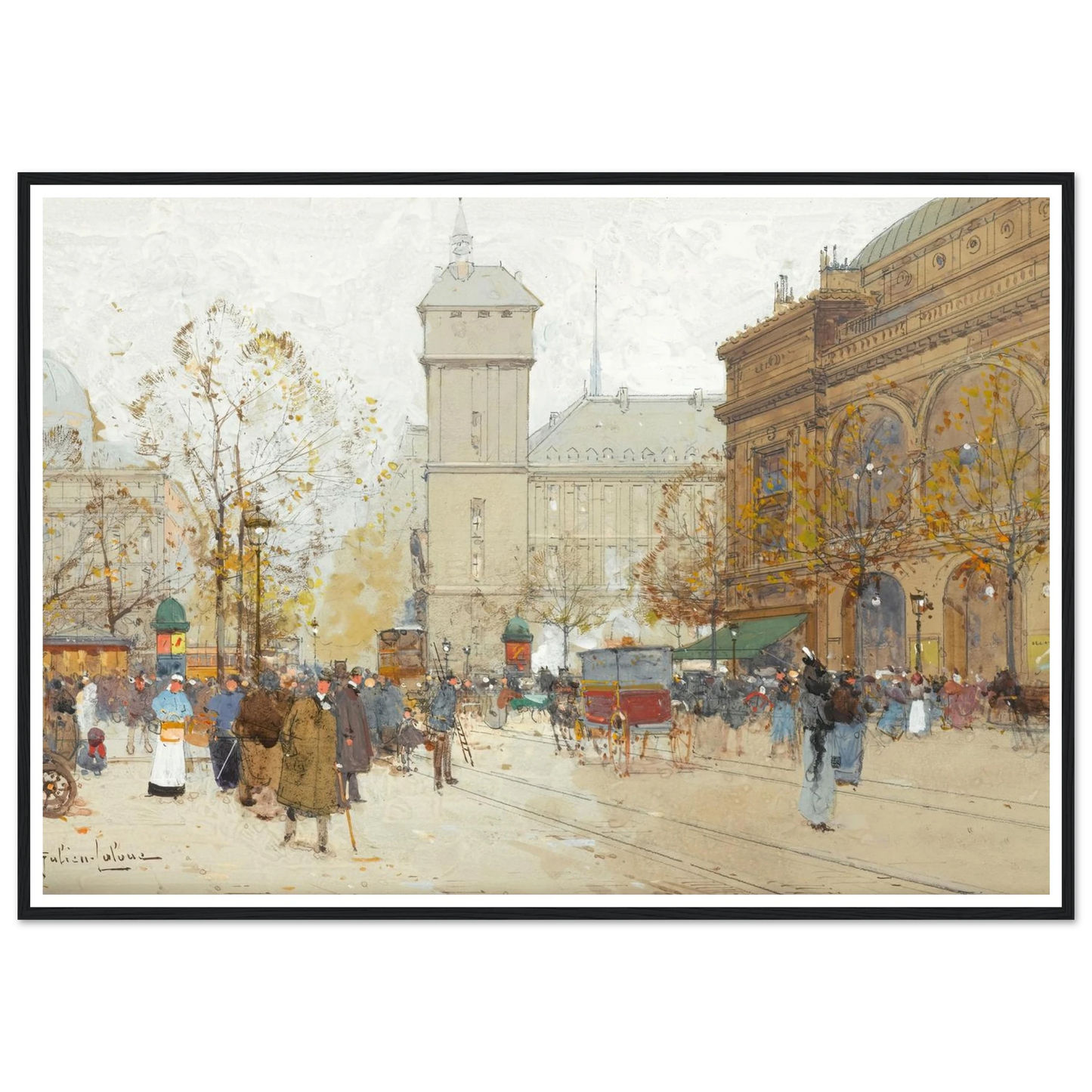 La Place Du Chatelet Art Print | Eugene Galien Laloue-Quipham Collections