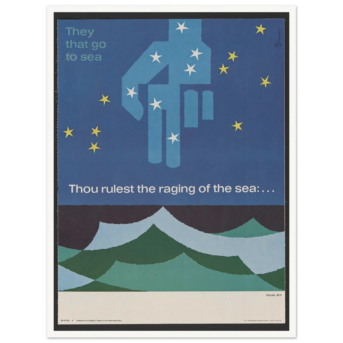 Thou rulest the raging of the sea … Psalms 89_9 (1963) Art Print | Joseph Binder-Quipham Collections