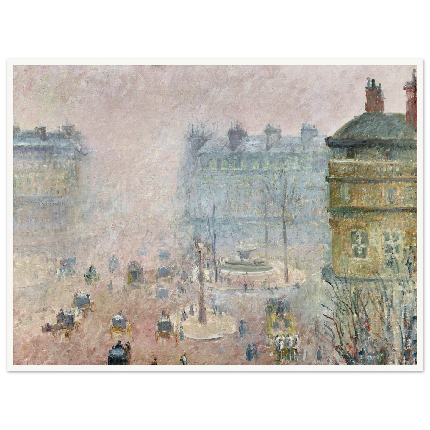 Place du Theatre Francais,Fog Effect (1897) Art Print | Camille Pissarro-Quipham Collections