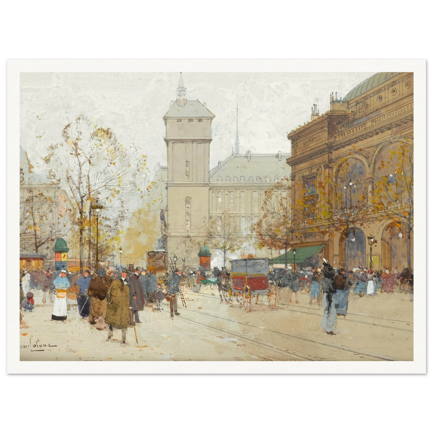 La Place Du Chatelet Art Print | Eugene Galien Laloue-Quipham Collections