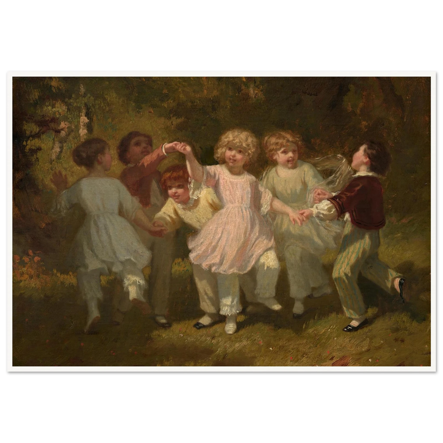 Children Playing in a Park (c. 1860) Art Print | Hugues Merle-Quipham Collections