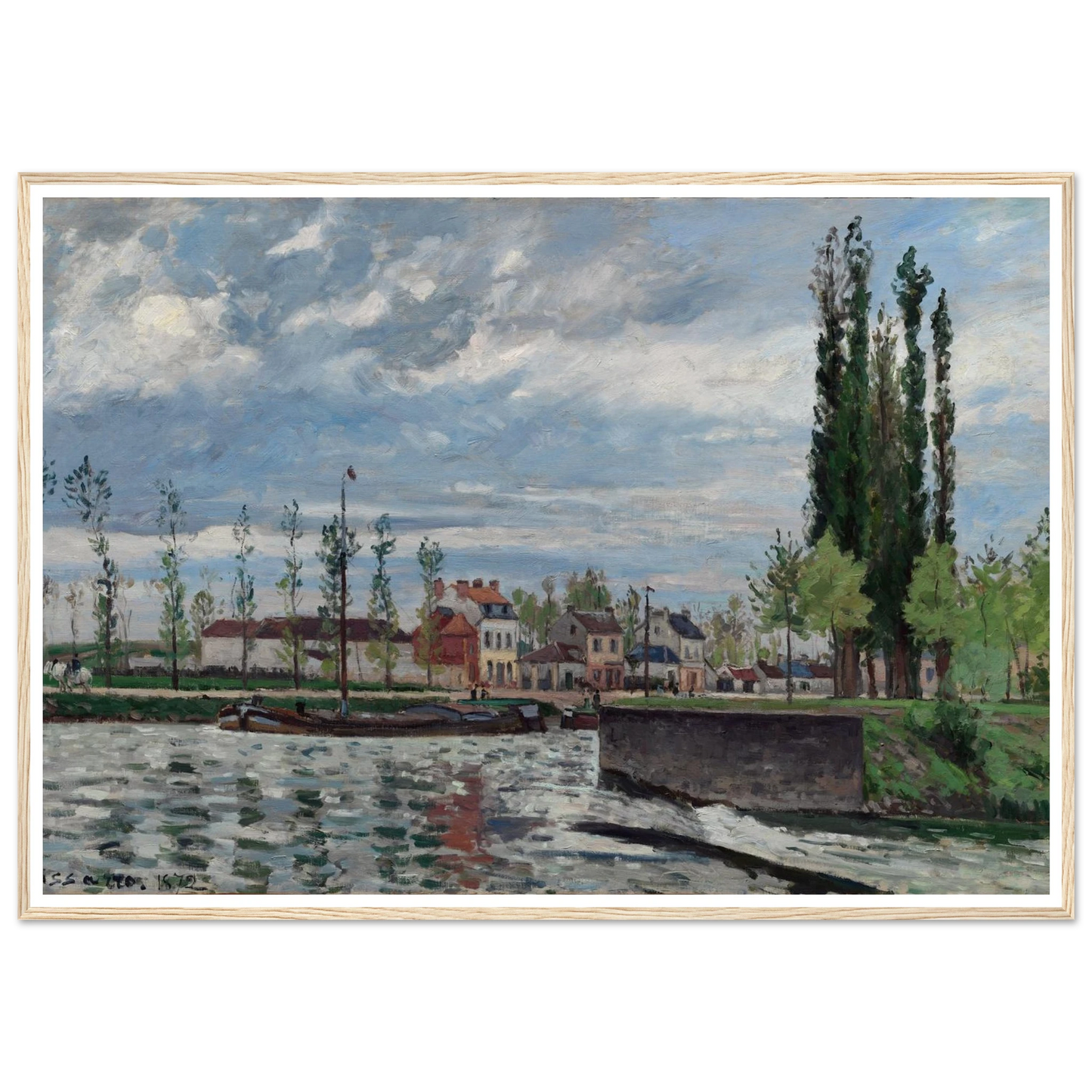 The Lock at Pontoise (1872) Art Print | Camille Pissarro-Quipham Collections