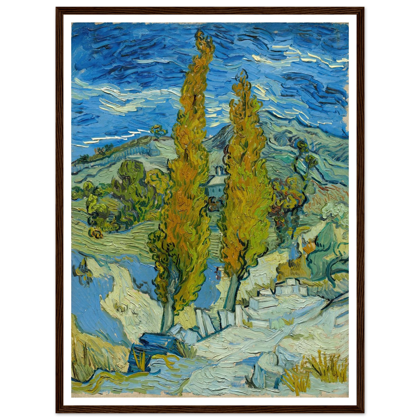 Two Poplars in the Alpilles near Saint-Rémy (1889) Art Print | Vincent van Gogh-Quipham Collections