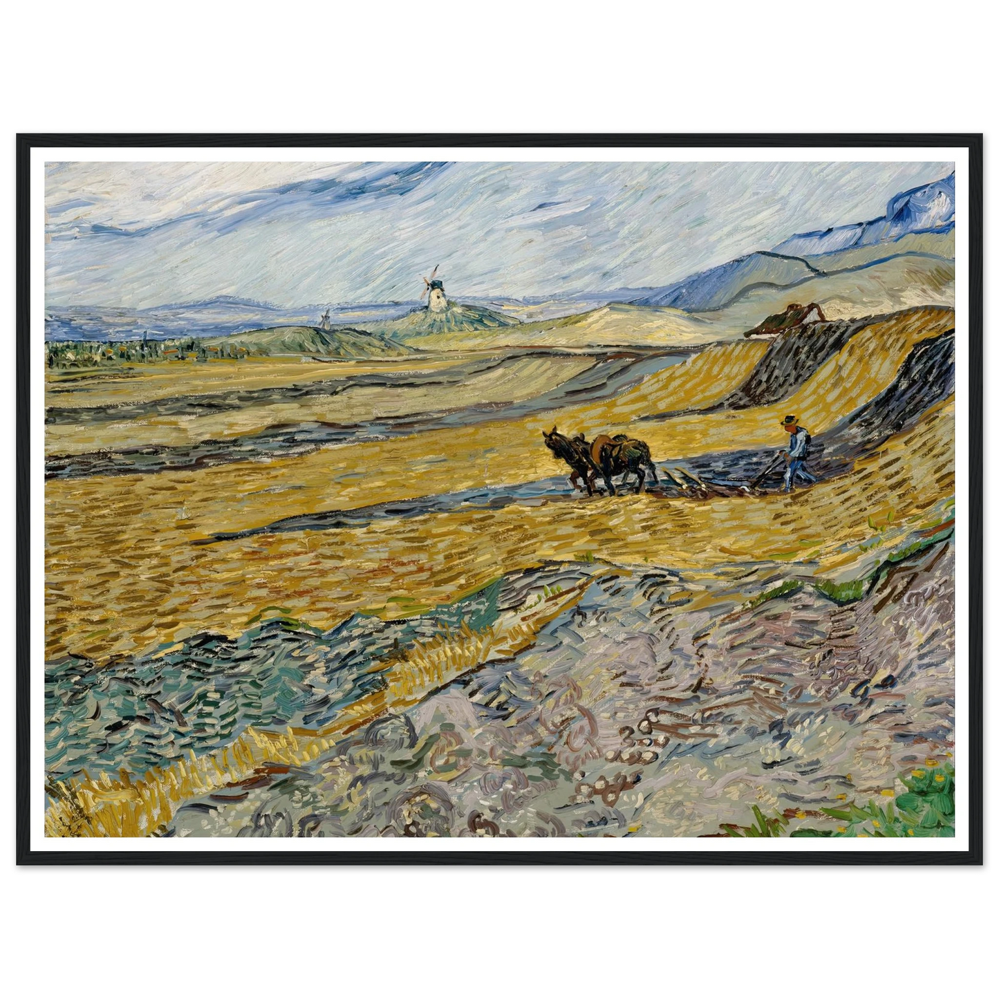 Enclosed Field with Ploughman (1889) Art Print | Vincent van Gogh-Quipham Collections