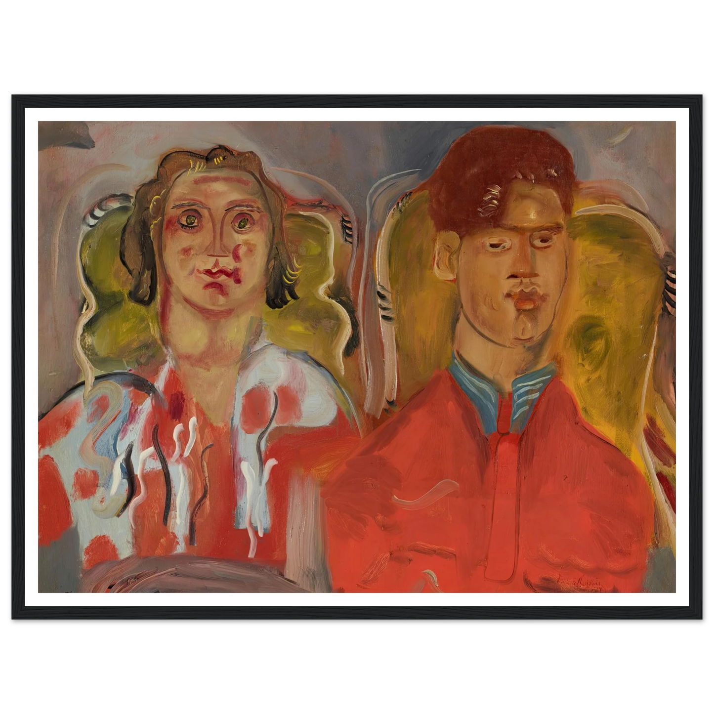 Double portrait No. 2 (Katharine and Anthony West) (1937) Art Print | Frances Hodgkins-Quipham Collections