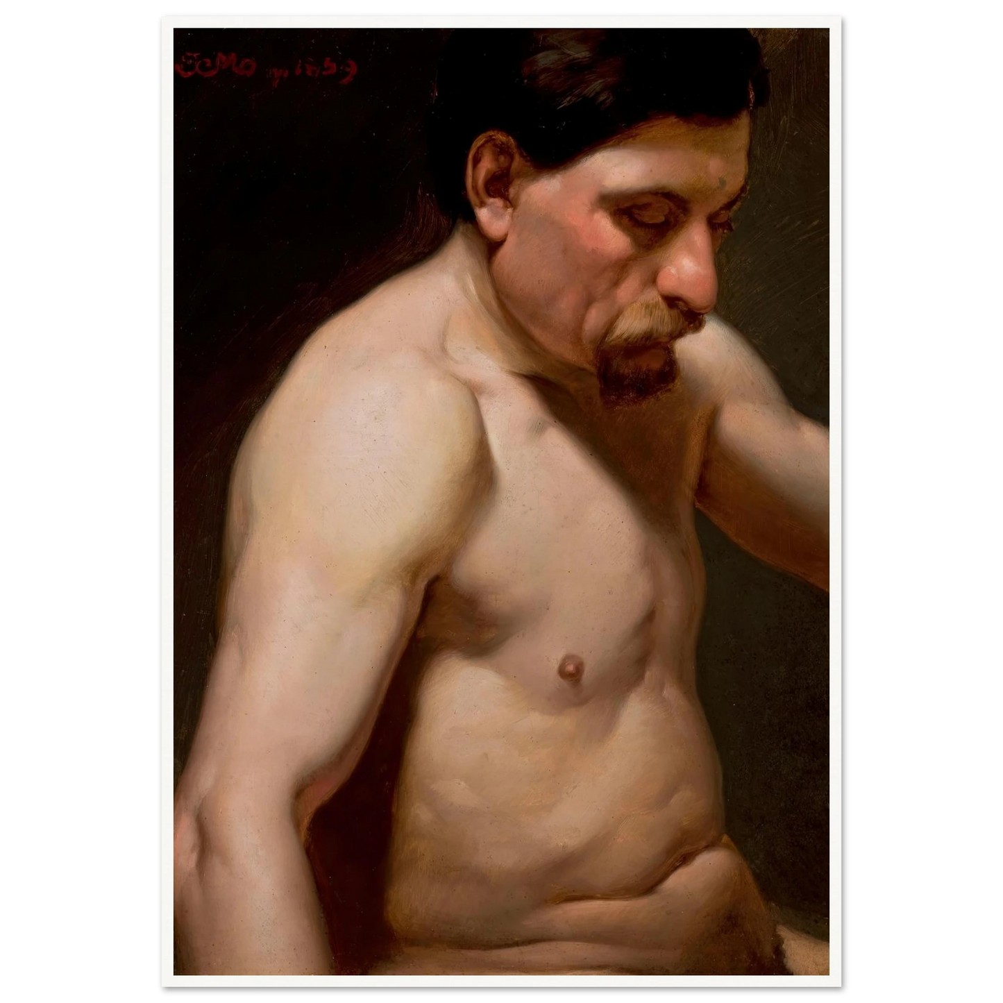 Male semi-nude (1859) Art Print | Jan Matejko-Quipham Collections