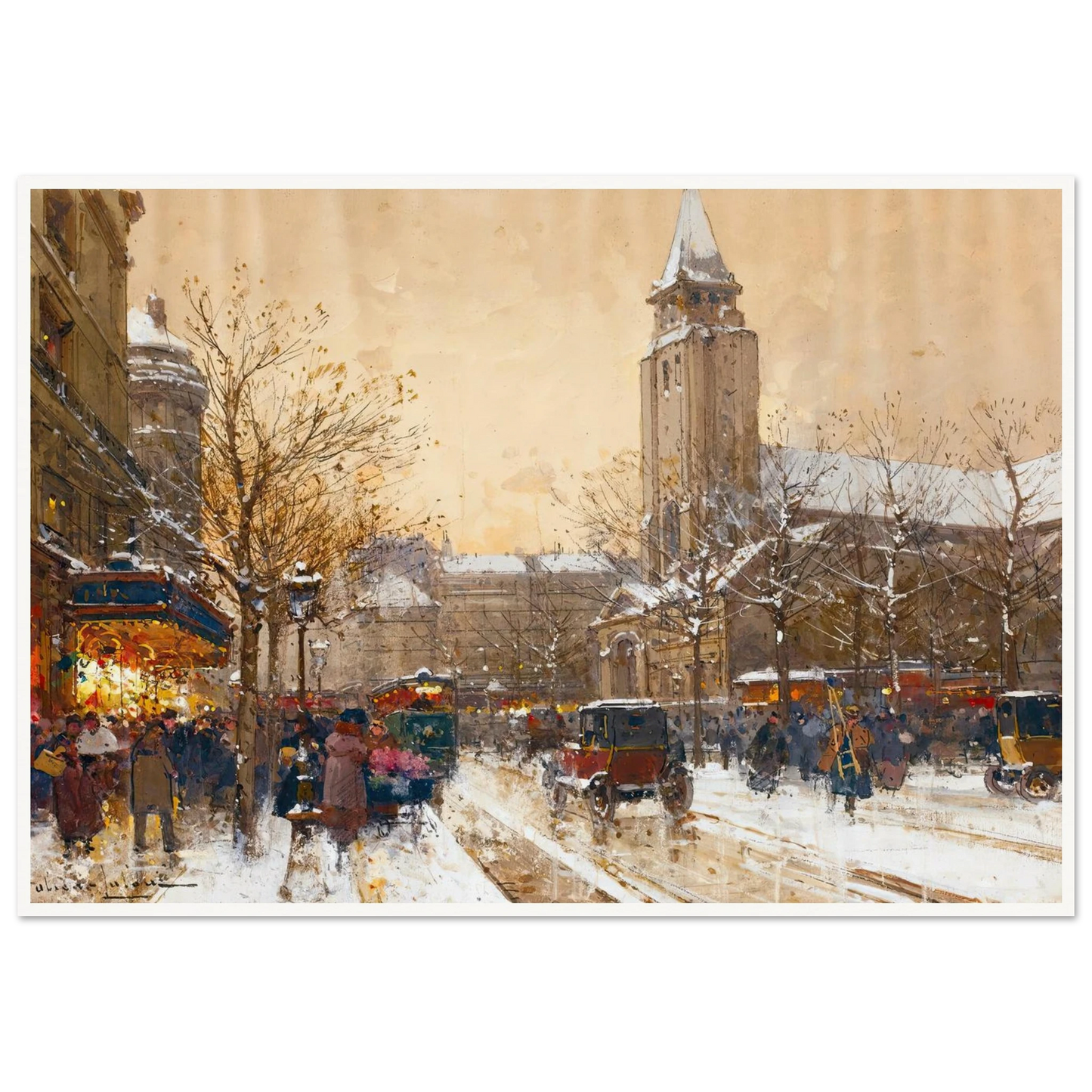 Boulevard Saint-Germain, Paris Art Print | Eugene Galien Laloue-Quipham Collections