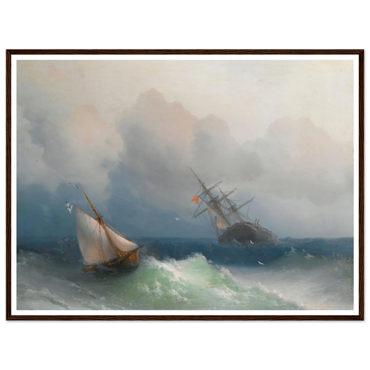 Two Ships At Sea (1863) Art Print | Ivan Konstantinovich Aivazovsky-Quipham Collections