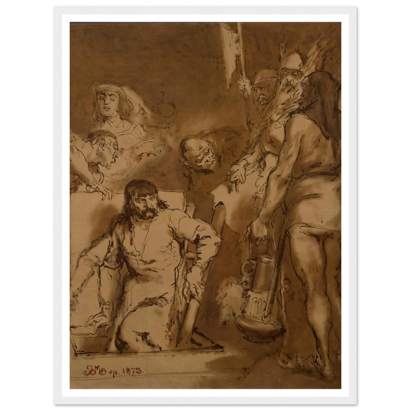Maćko Borkowic, sketch (1873) Art Print | Jan Matejko-Quipham Collections