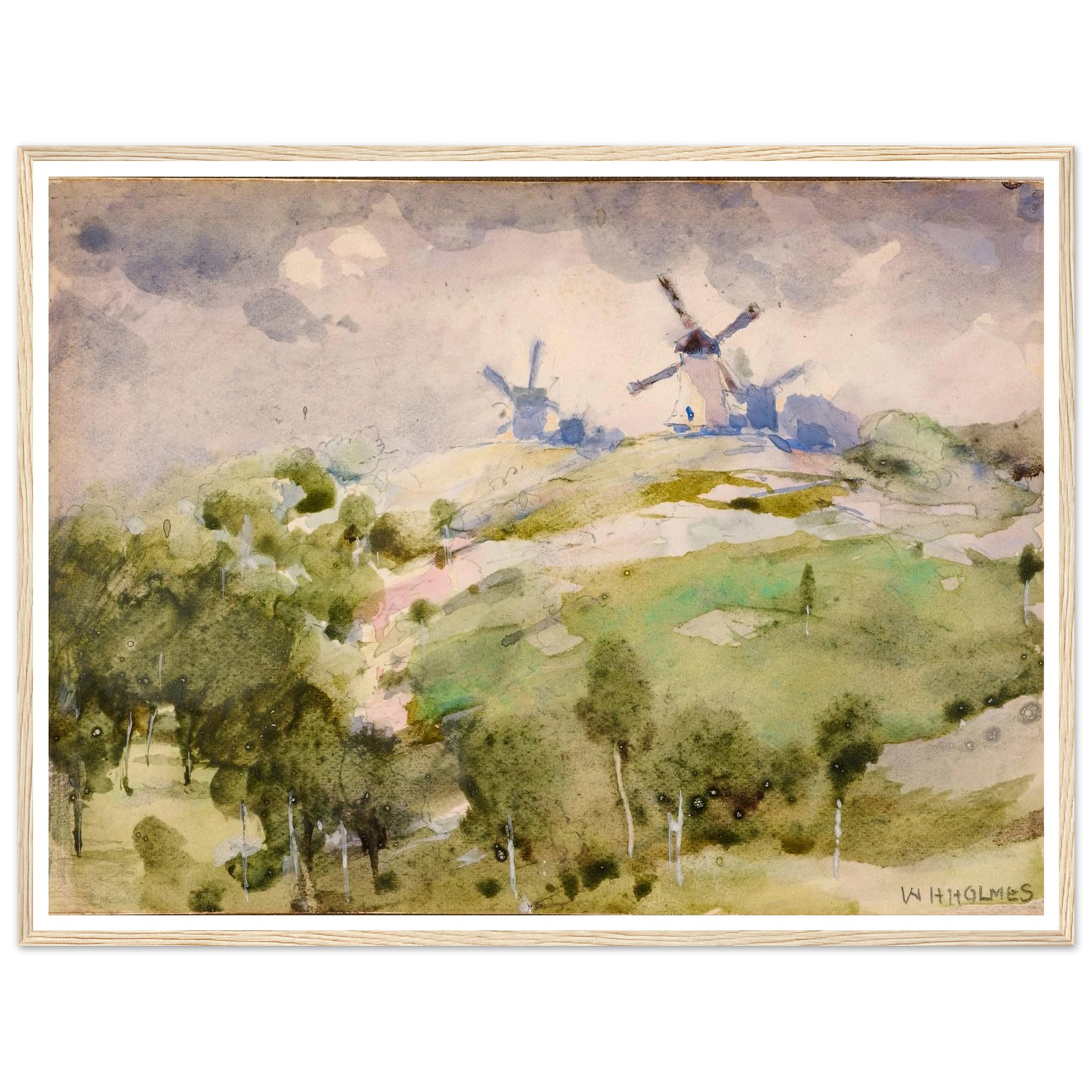 Windmills Art Print | William Henry Holmes-Quipham Collections