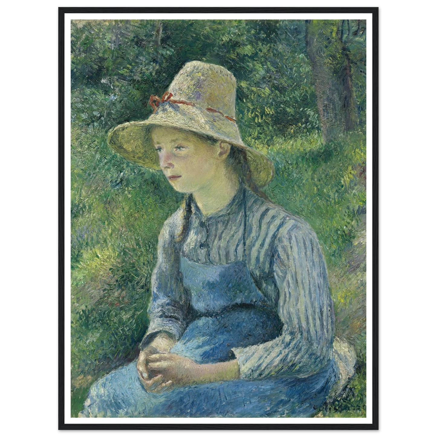 Peasant Girl with a Straw Hat (1881) Art Print | Camille Pissarro-Quipham Collections