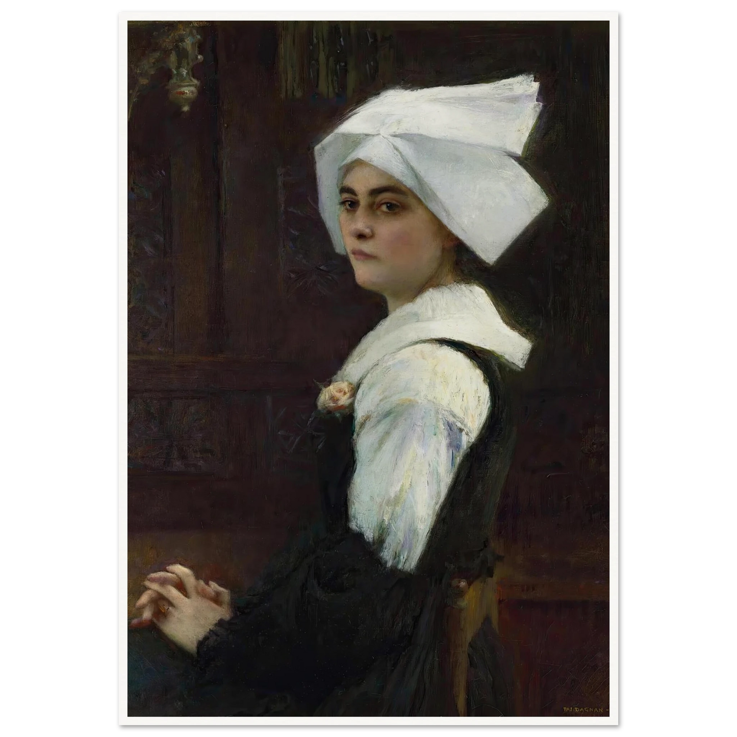 Breton Girl Art Print | Pascal Adolphe Jean Dagnan Bouveret-Quipham Collections