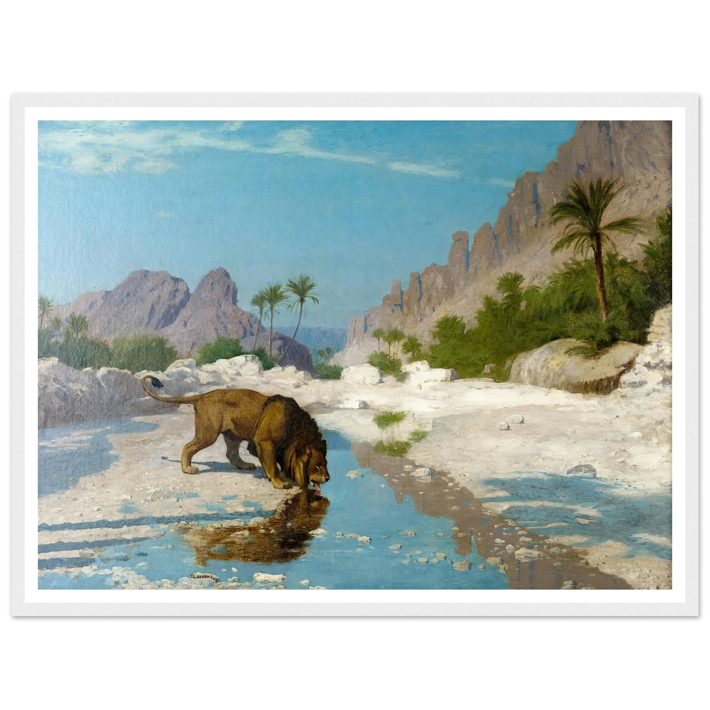 Lion in the Desert (circa 1885) Art Print | Jean Leon Gerome-Quipham Collections