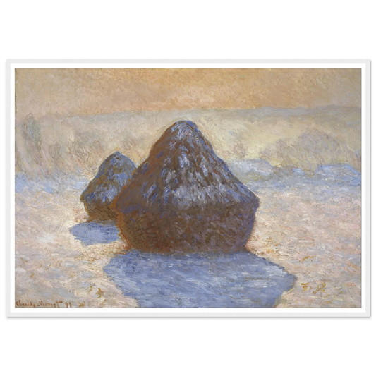 Haystacks- Snow Effect (1891) Art Print | Claude Monet-Quipham Collections