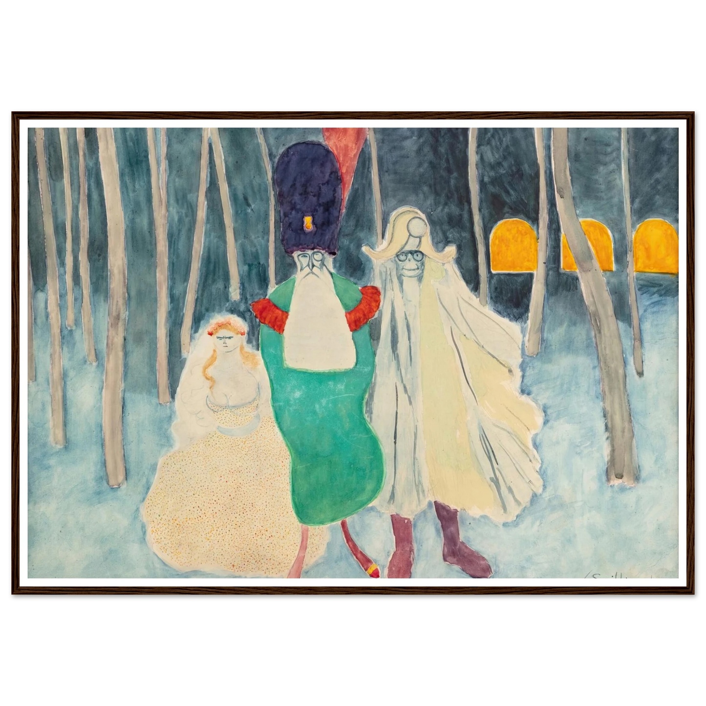 Mascarade. Léopold II, Napoléon et la bouquetière (1906) Art Print | Leon Spilliaert-Quipham Collections