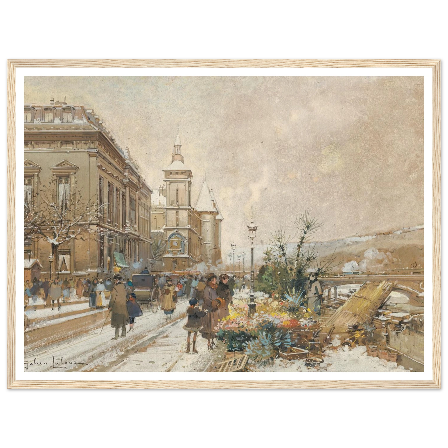 Le Marché aux fleurs Art Print | Eugene Galien Laloue-Quipham Collections