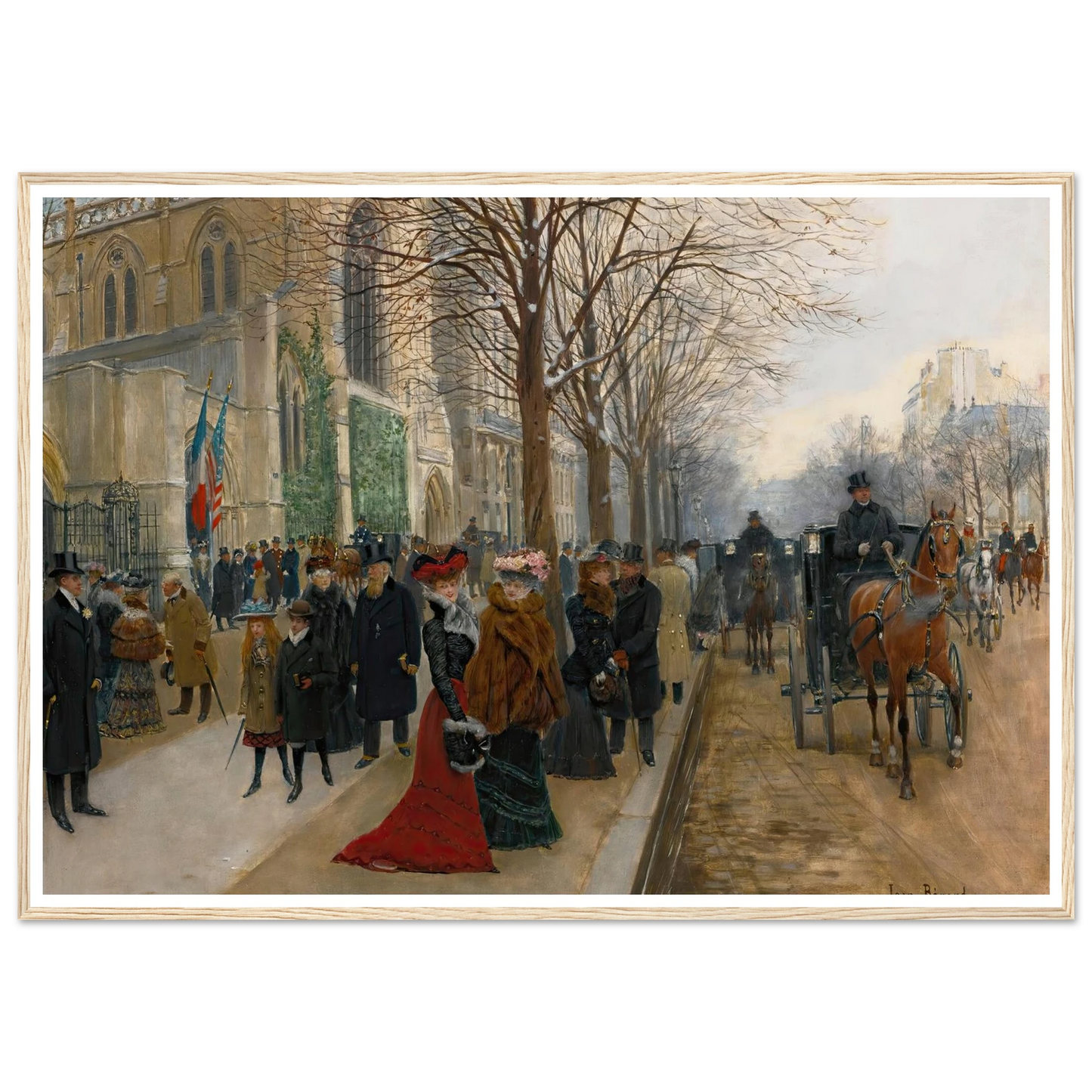 Après L’office À L’église De La Sainte Trinité, Noël 1890 (1890) Art Print | Jean Beraud-Quipham Collections
