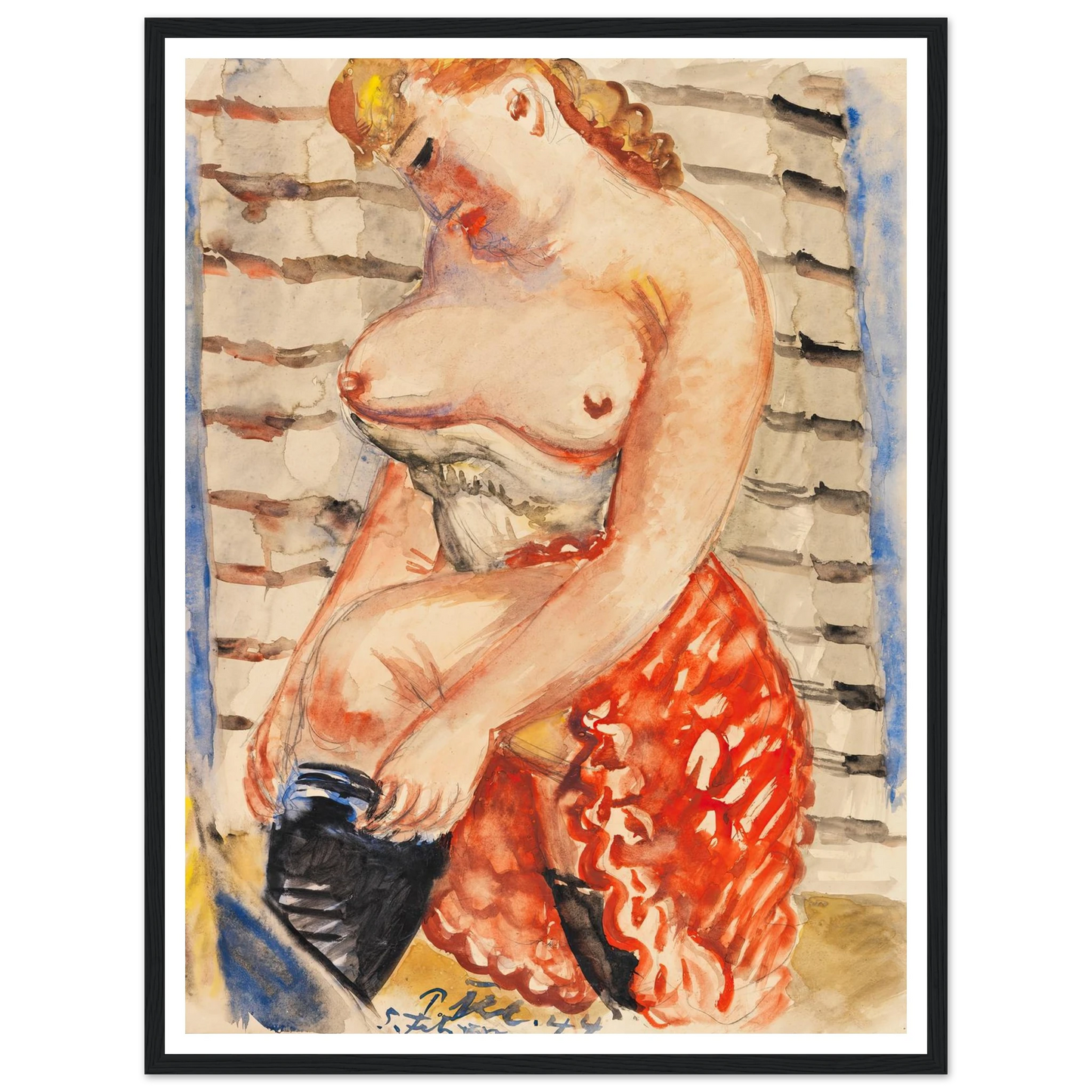 Frau mit schwarzen Strümpfen (1944) Art Print | Paul Kleinschmidt-Quipham Collections