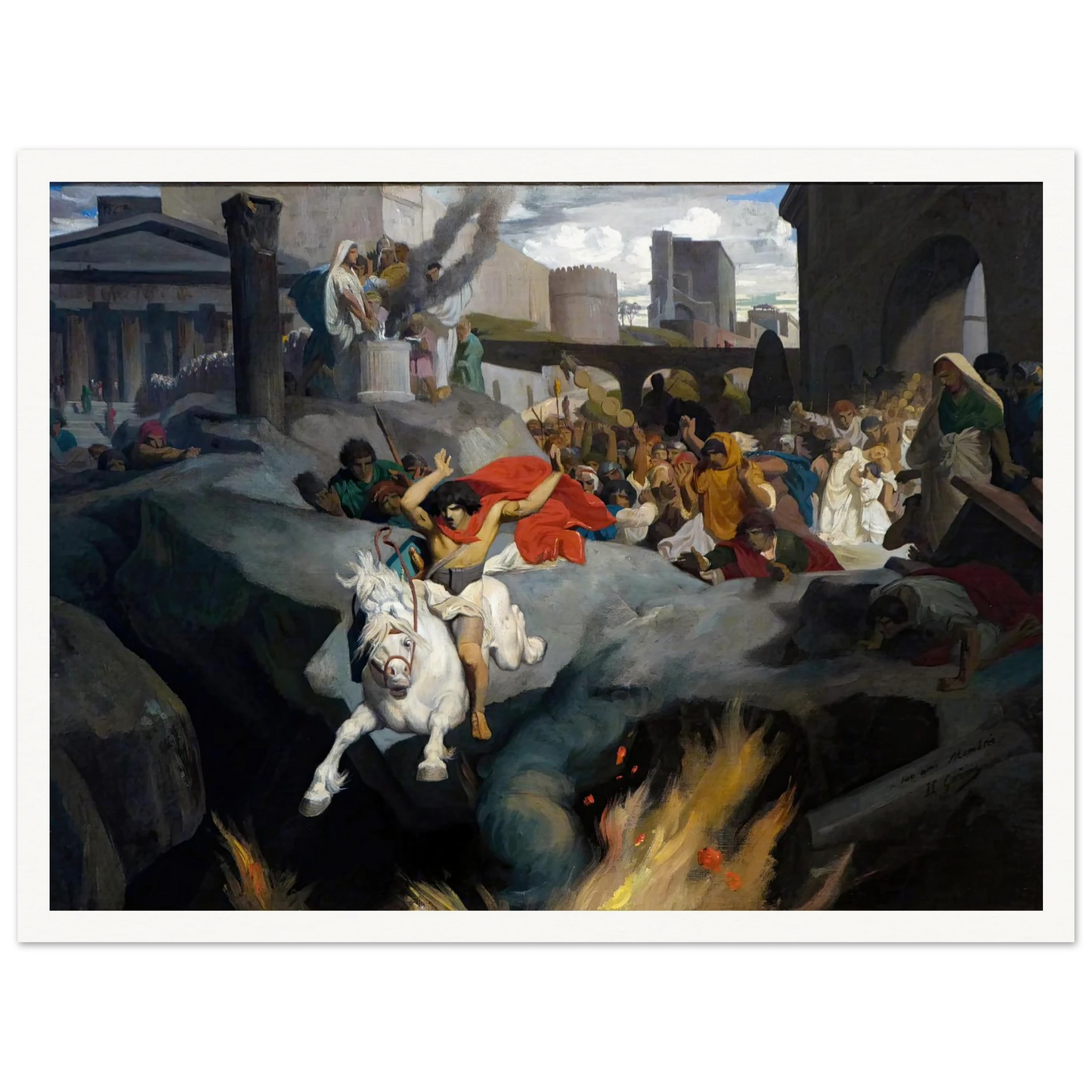The Leap of Marcus Curtius (1850-1855) Art Print | Jean Leon Gerome-Quipham Collections
