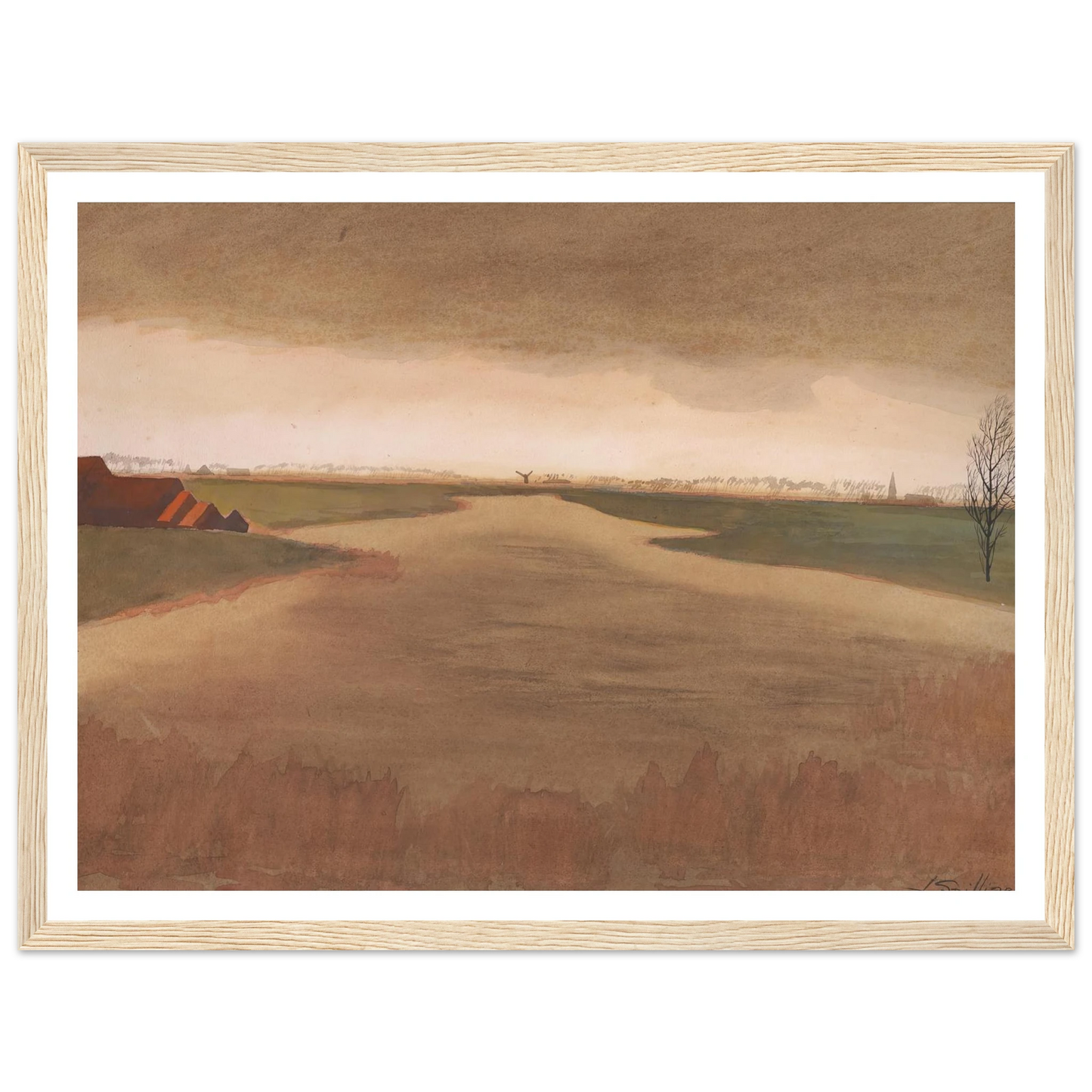 Landschap – Keignaertkreek te Zandvoorde (1931) Art Print | Leon Spilliaert-Quipham Collections