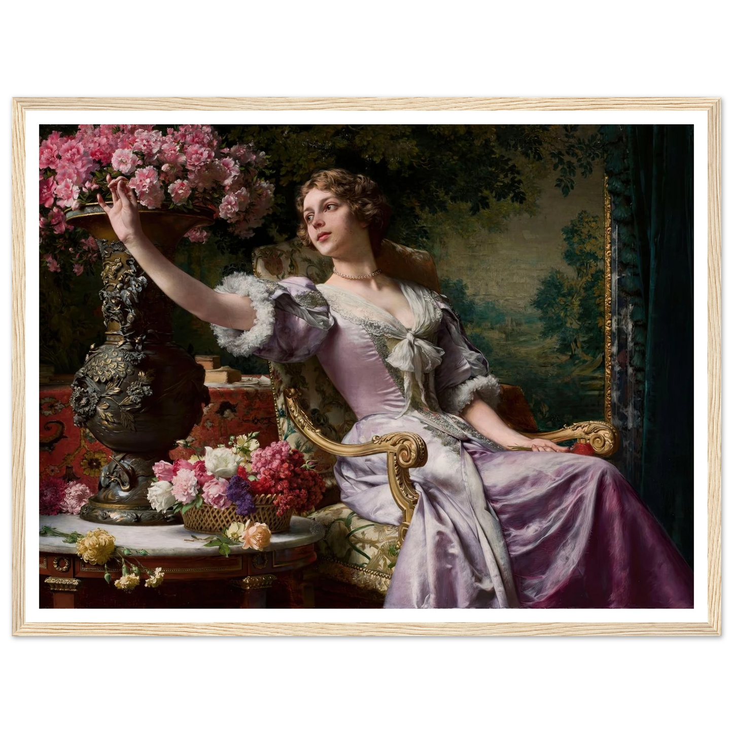 Lady in a lilac dress with flowers (1903) Art Print | Wladyslaw Czachorski-Quipham Collections