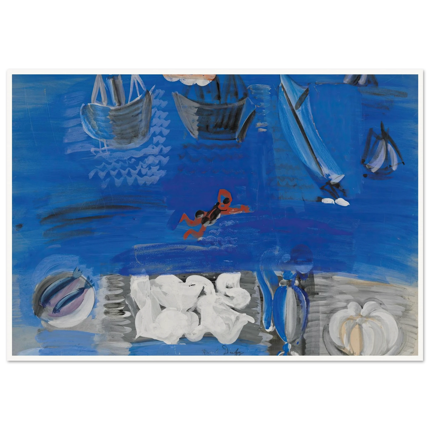 Nature morte et bateaux (circa 1923) Art Print | Raoul Dufy-Quipham Collections