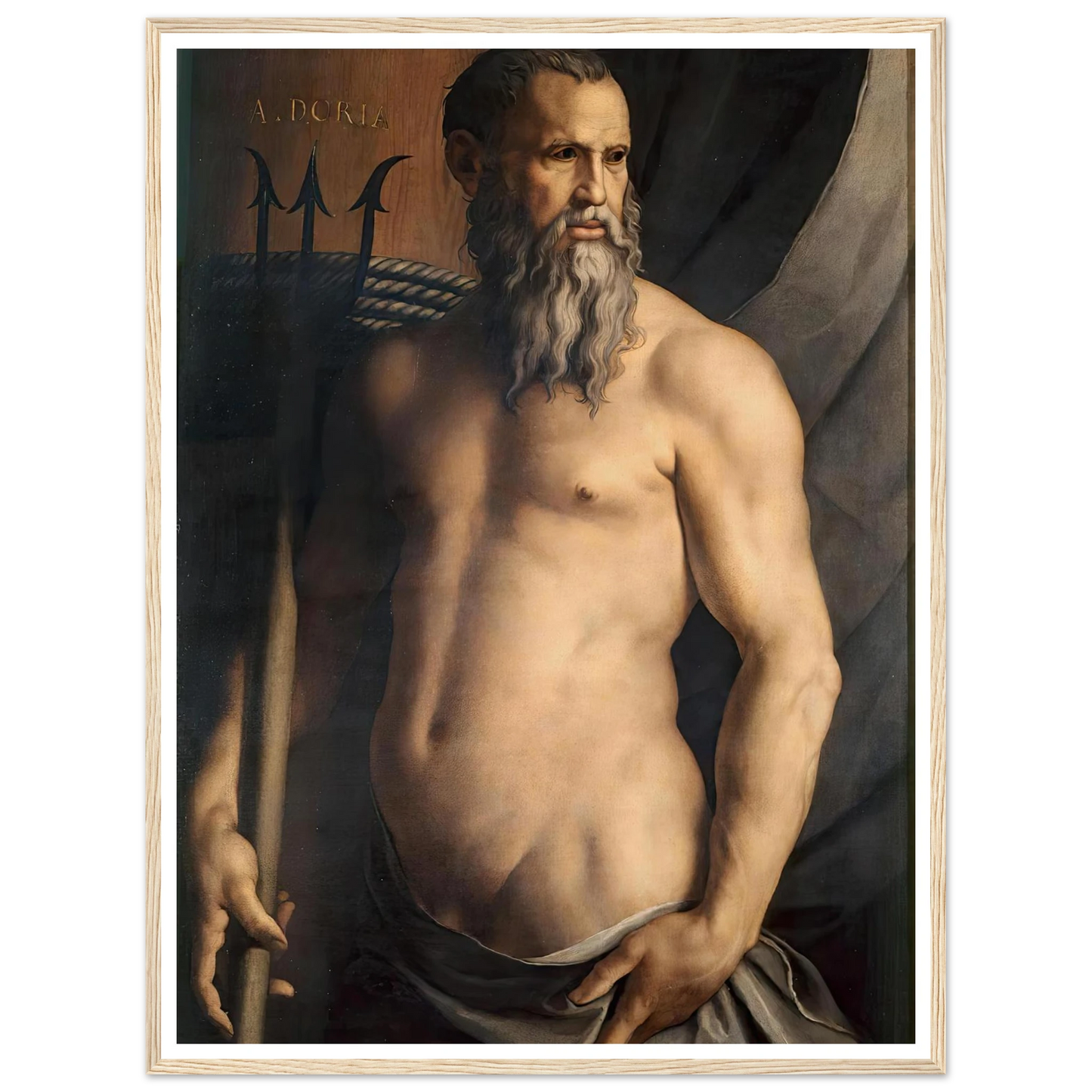 Portrait Of Andrea Doria As Neptune (1550–1555) Art Print | Agnolo Bronzino-Quipham Collections