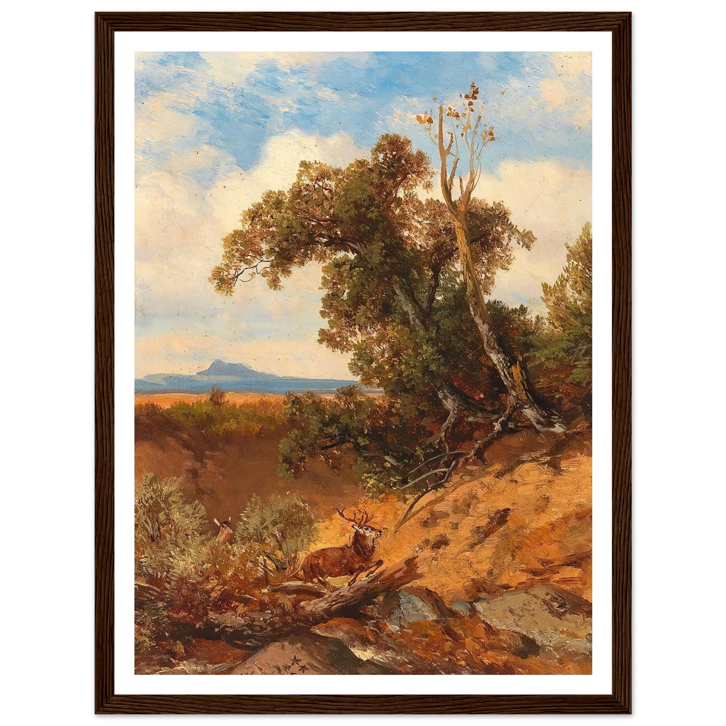 Fleeing Stag In The Foothills Of The Alps Art Print | Albert Zimmermann-Quipham Collections