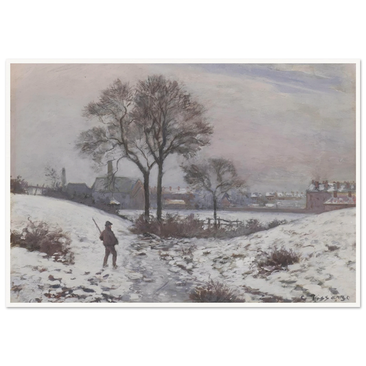 Chasseur en hiver, paysage à Norwood (1870) Art Print | Camille Pissarro-Quipham Collections