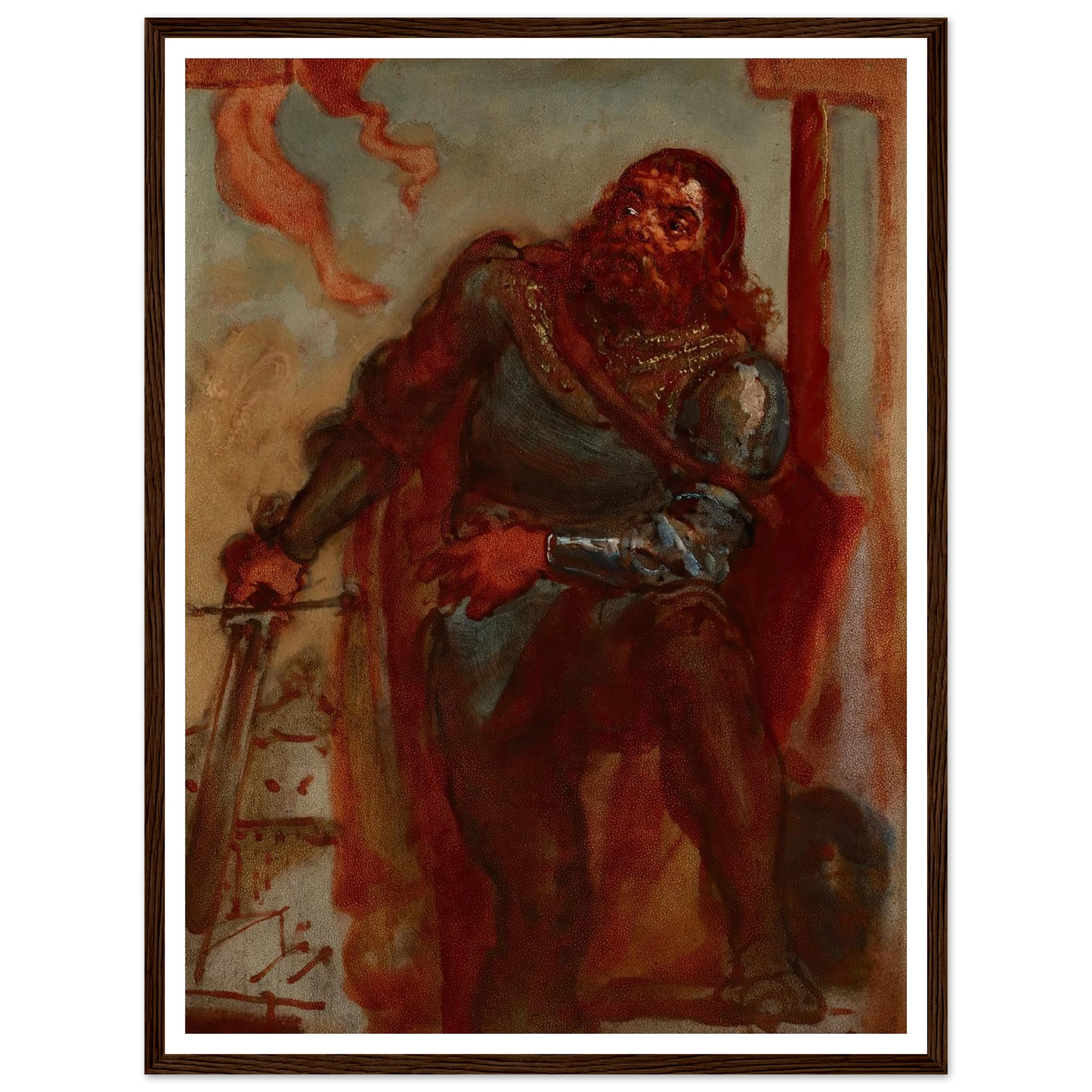 Sketch for the painting ‘Wacław Wilczek during the defence of the Benedictine monastery in Trzebice in Moravia in 1468 against Maciej Korwin’ (1876) Art Print | Jan Matejko-Quipham Collections