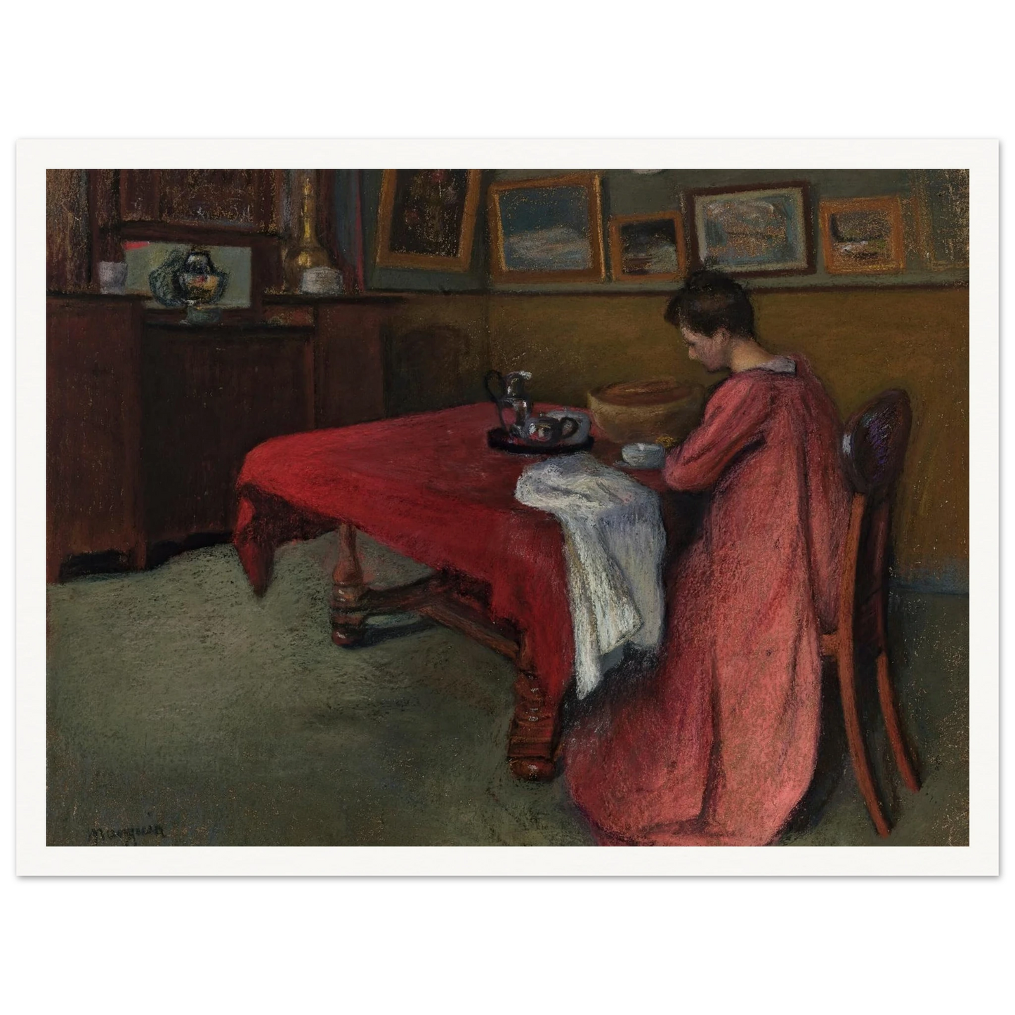 La robe de chambre rouge (1902) Art Print | Henri Manguin-Quipham Collections