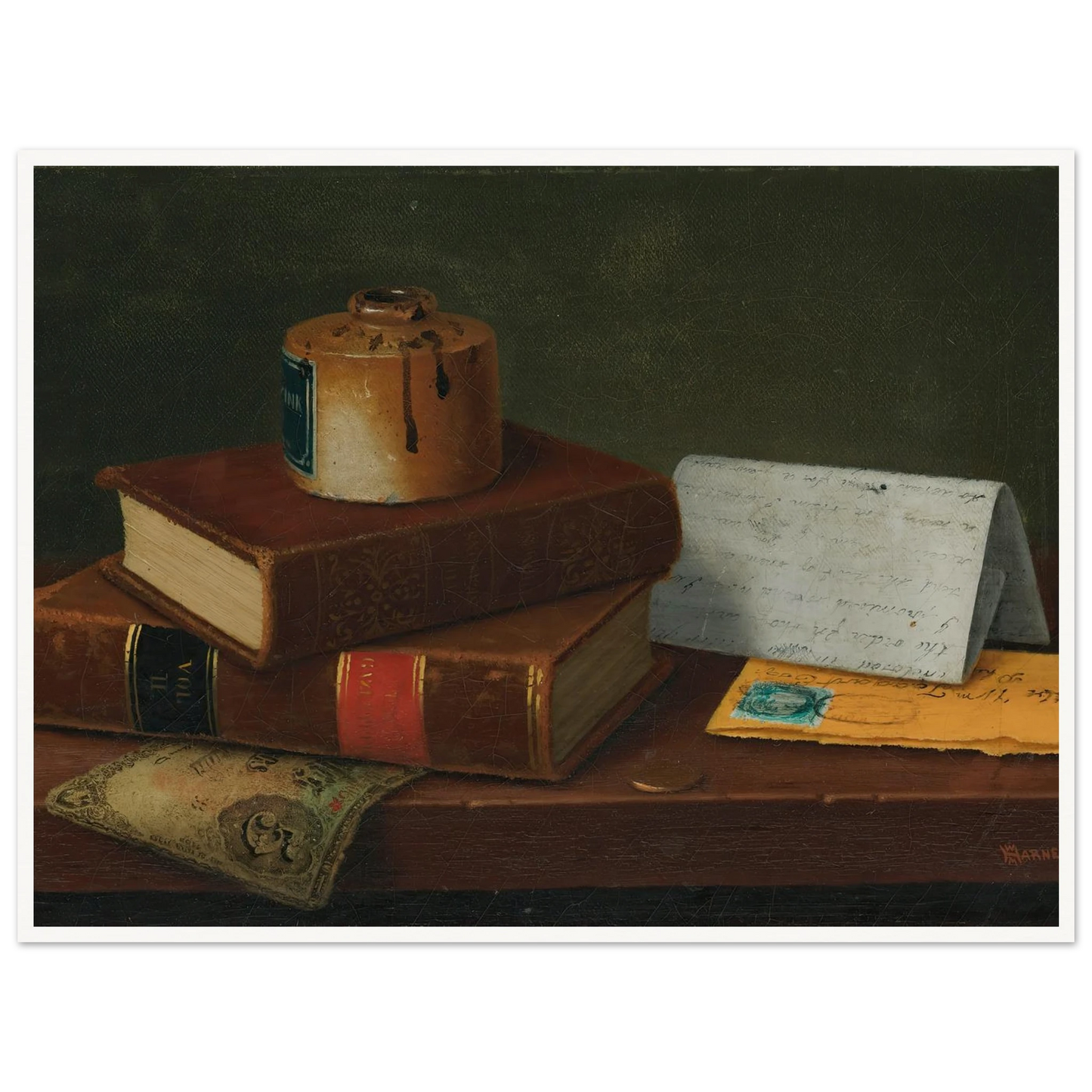 Still Life With Letter To Mr. William Taggart, Esq. (1878) Art Print | William Michael Harnett-Quipham Collections