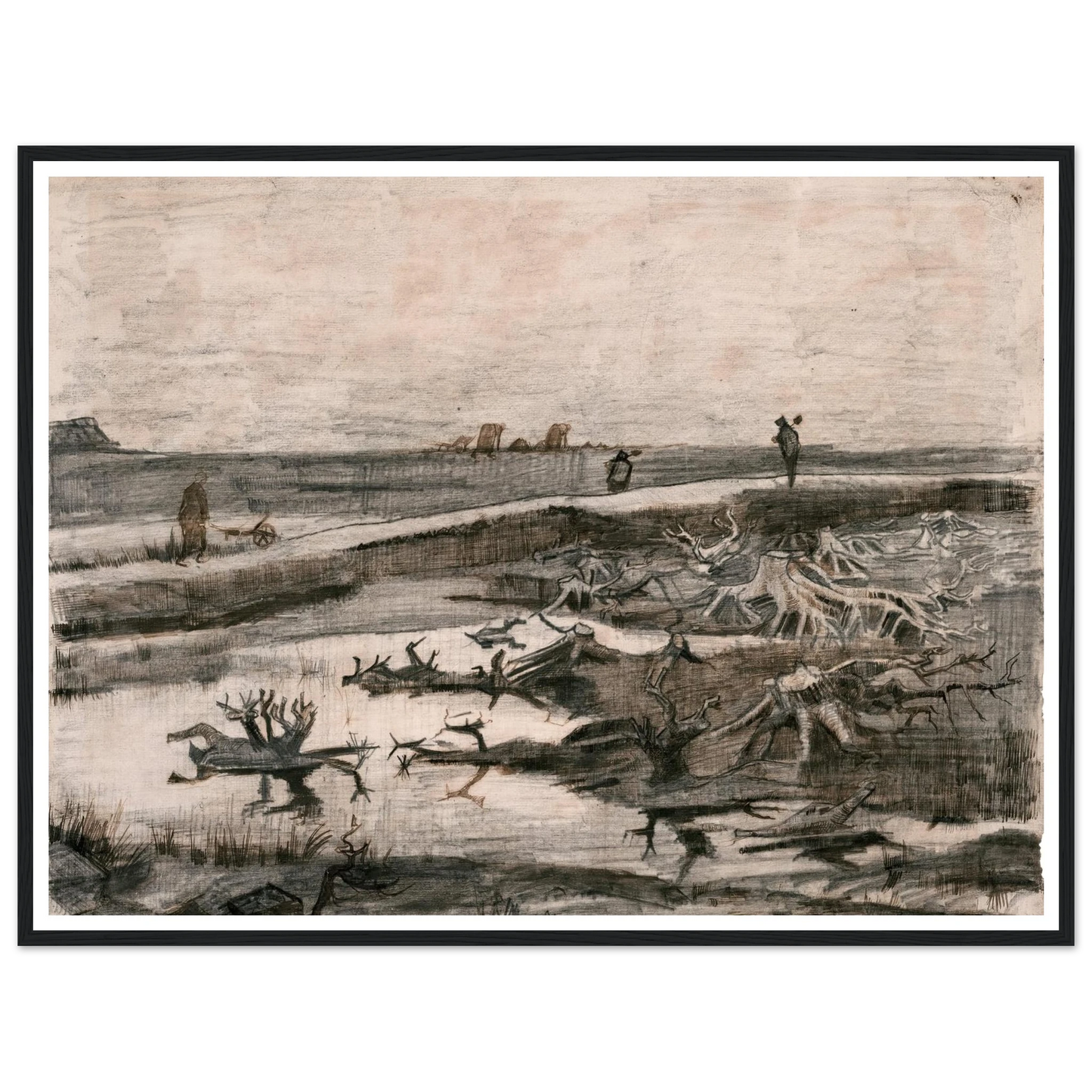 Landscape with Bog Trunks (Travaux aux Champs) (1883) Art Print | Vincent van Gogh-Quipham Collections