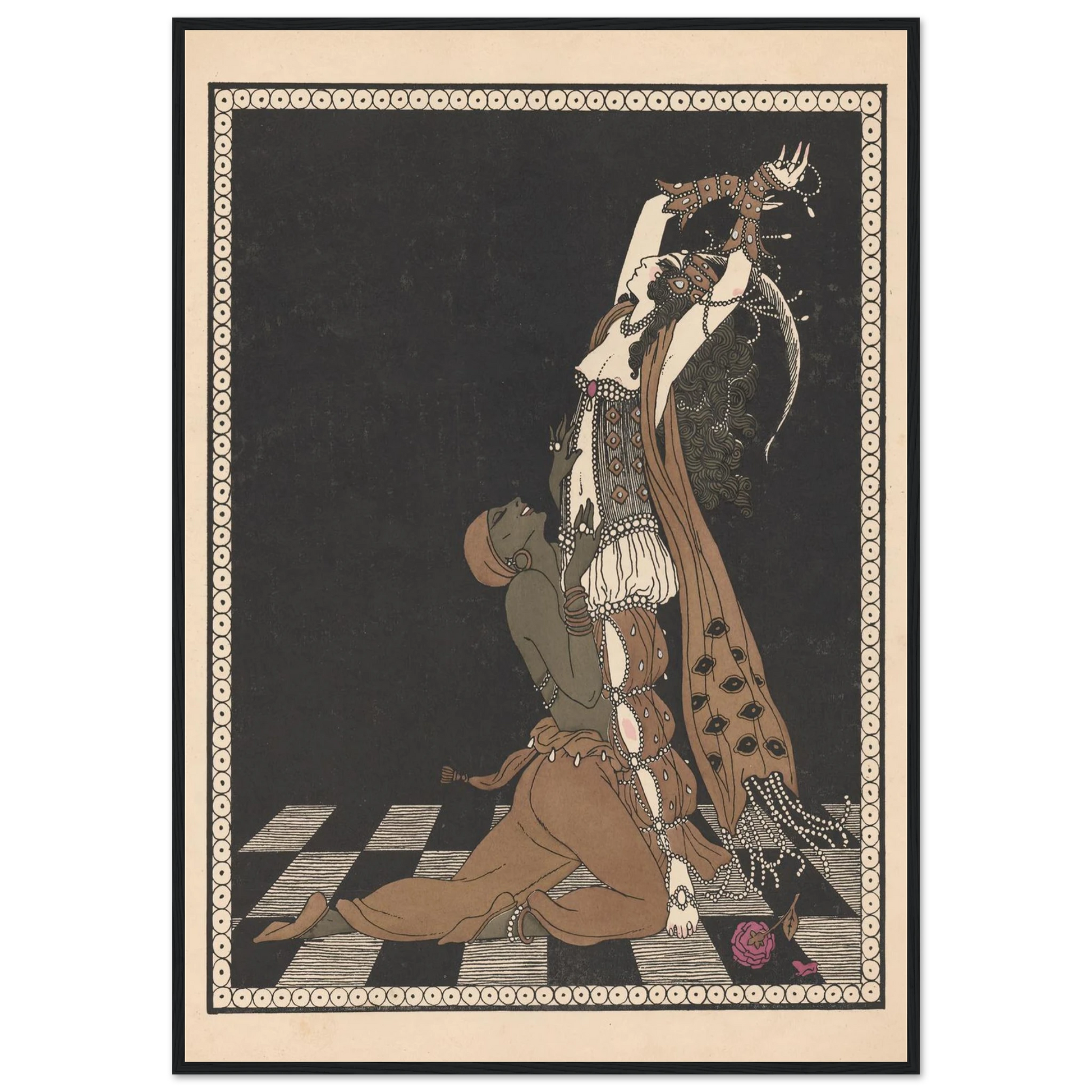 Vaslav Nijinsky and Ida Rubinstein in Schéhérazade (1913) Art Print | George Barbier-Quipham Collections